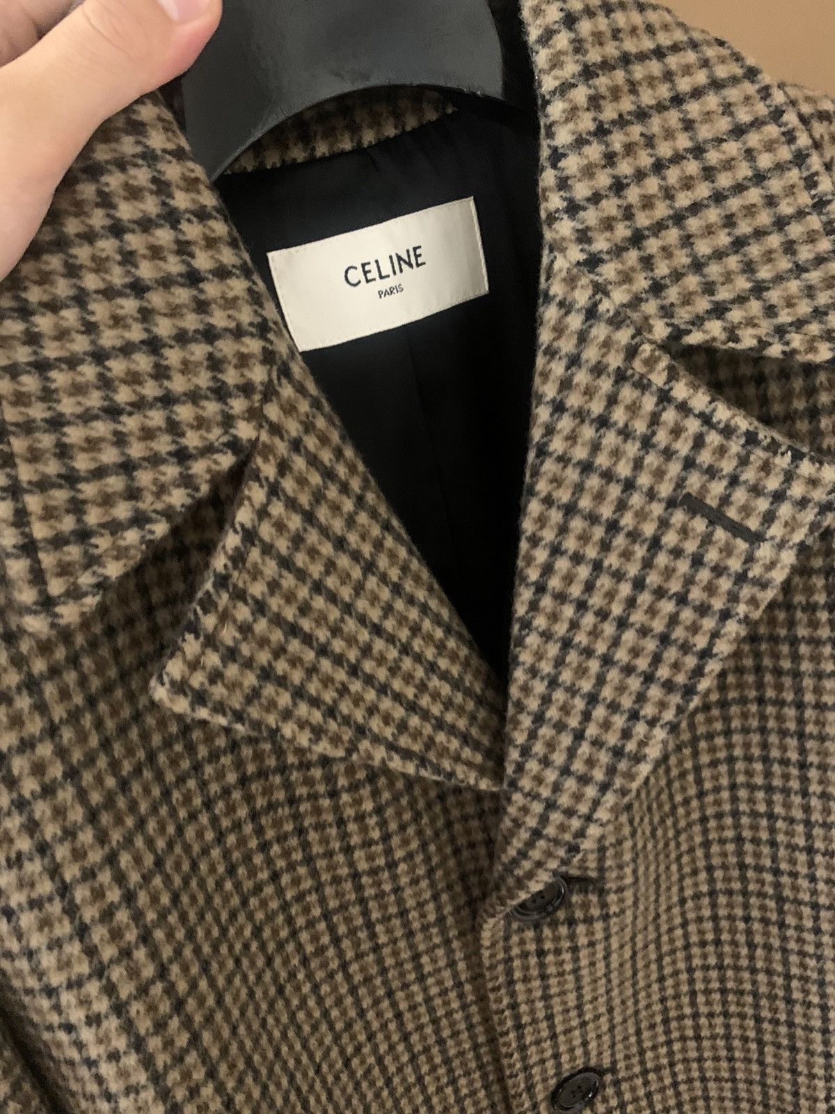 Celine Celine 2019FW Houndstooth Mac coat Size US M / EU 48-50 / 2 - 2 Thumbnail