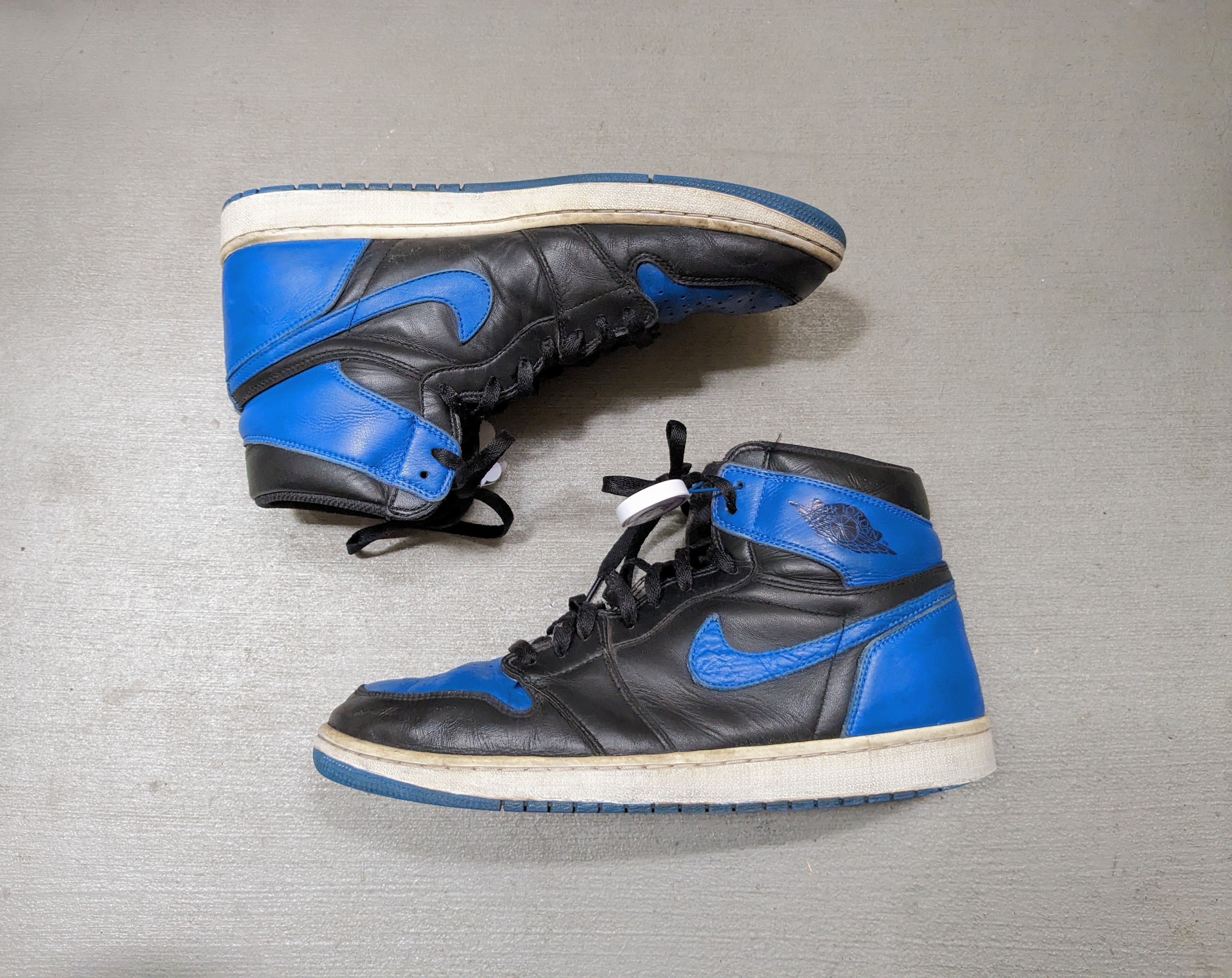 image of Jordan Nike Air Jordan Retro 1 High OG Royal Size 13 555088-007 Shoes in Black/Blue, Men's