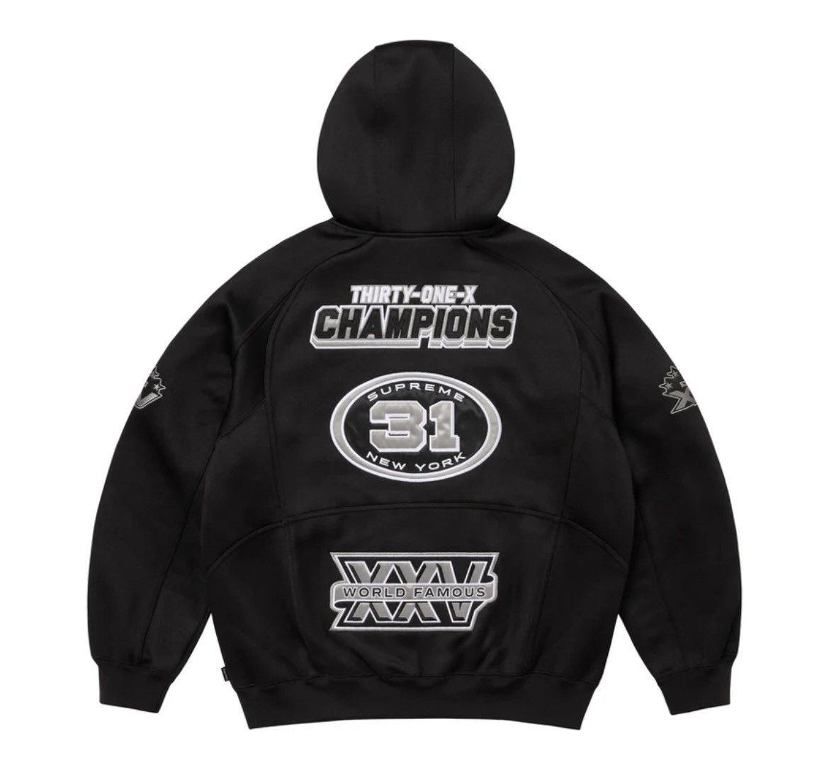 Supreme Supreme Football Zip Up Hoodie Black FW25 Size US XL / EU 56 / 4 - 2 Thumbnail