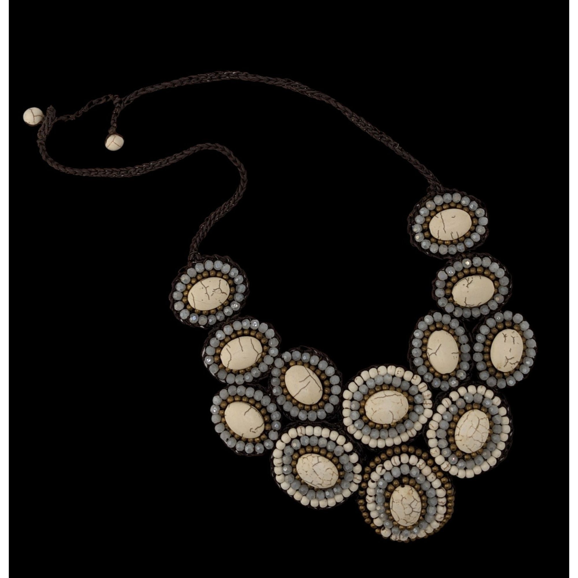 Other Boho Chic Stone And Glass Beaded Statement Necklace On Macra Size ONE SIZE - 3 Thumbnail