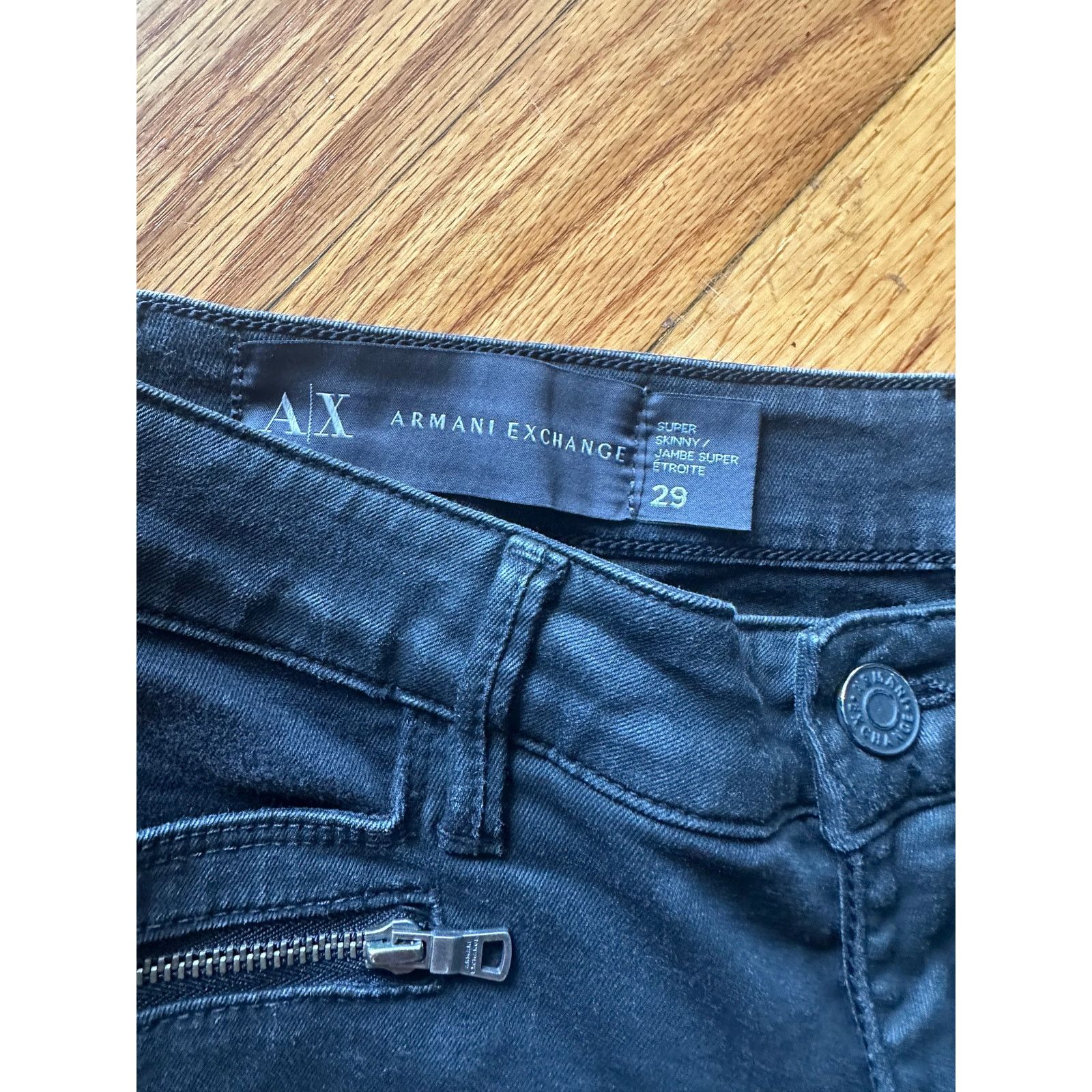 Armani Exchange AX Armani Exchange Black Super Skinny Stretch Jeans Size 29 Size 29" - 5 Thumbnail