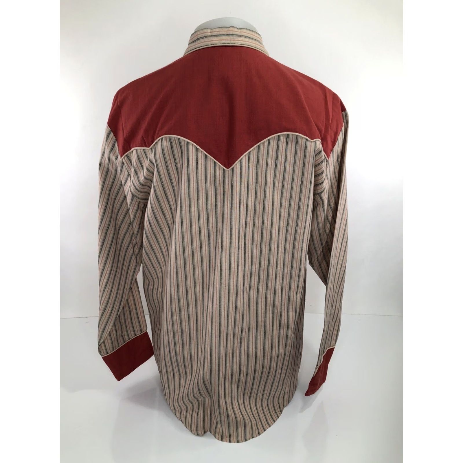 Scully Scully Shirt Men M Striped Western Vintage NEW w TAG Button-Up Long Sleeve Red Black Tan 90s/Mack Collection JC2) Size US M / EU 48-50 / 2 - 6 Thumbnail