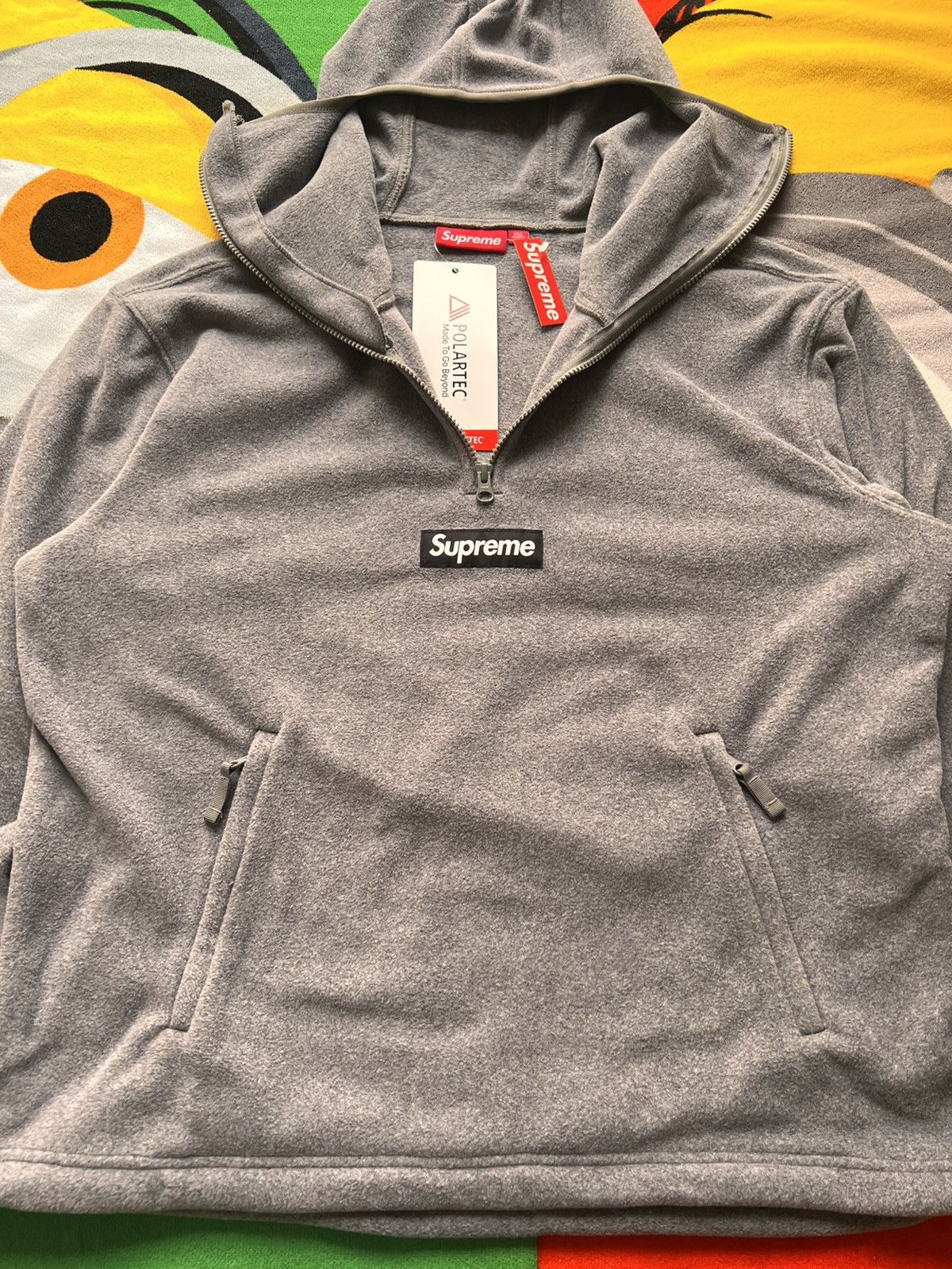 Supreme M Supreme Polartec Face Mask Half Zip Hooded Sweatshirt grey Size US M / EU 48-50 / 2 - 11 Thumbnail