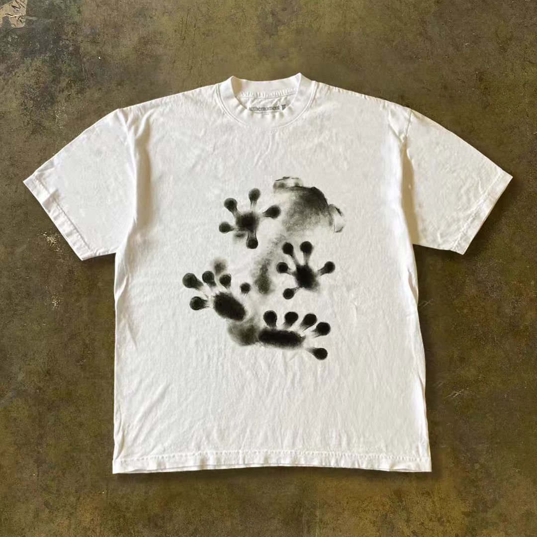 Japanese Brand × Vintage White casual retro frog print tee Size US L / EU 52-54 / 3 - 1 Thumbnail