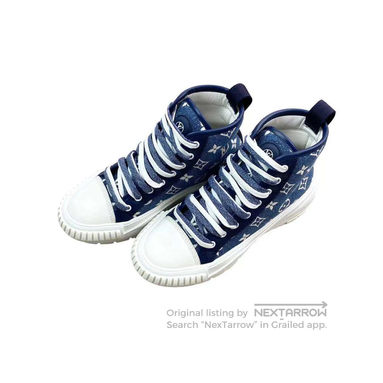 Louis Vuitton Louis Vuitton Presbyopia denim high-top canvas shoes| Size US 6 / IT 36 - 1 Thumbnail