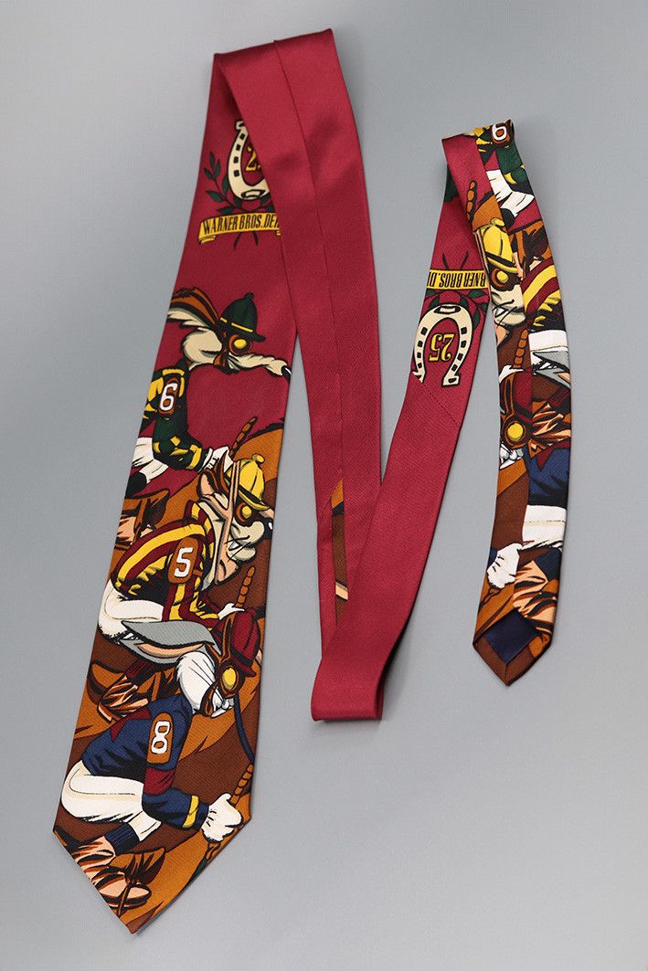 Warner Bros 1993 Bugs Bunny Horse Racing Tie Size ONE SIZE - 8 Thumbnail