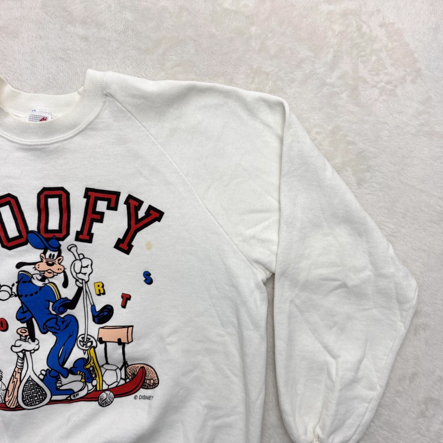 Jerzees VINTAGE Disney Goofy Sports Jerzees Sweatshirt Mens Large White Graphic Print Fleece USA Size US L / EU 52-54 / 3 - 4 Thumbnail