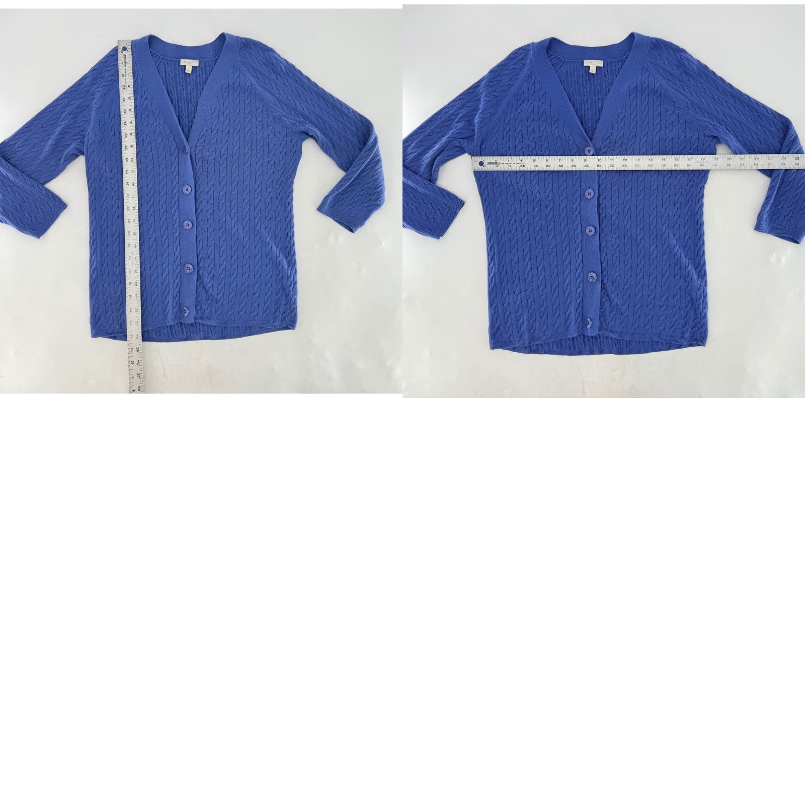 Talbots Talbots Cardigan Womens Blue Cable Knit V-Neck Button Front Sweater M Size M / US 6-8 / IT 42-44 - 8 Thumbnail