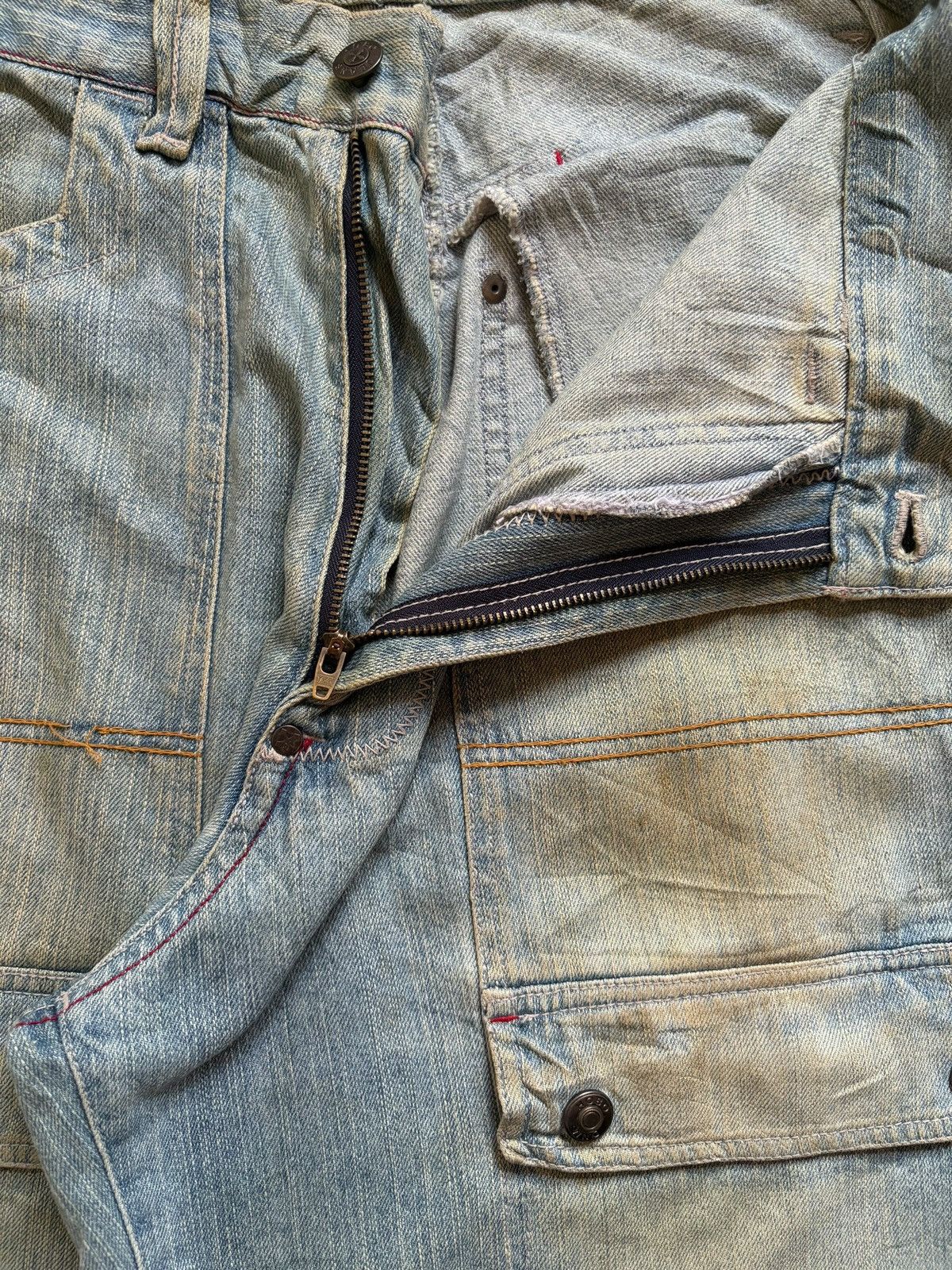 Hobo × JNCO × Japanese Brand Vintage Hobo Mud Wash Cargo Carpenter Loose Baggy Jeans Size US 29 - 9 Thumbnail