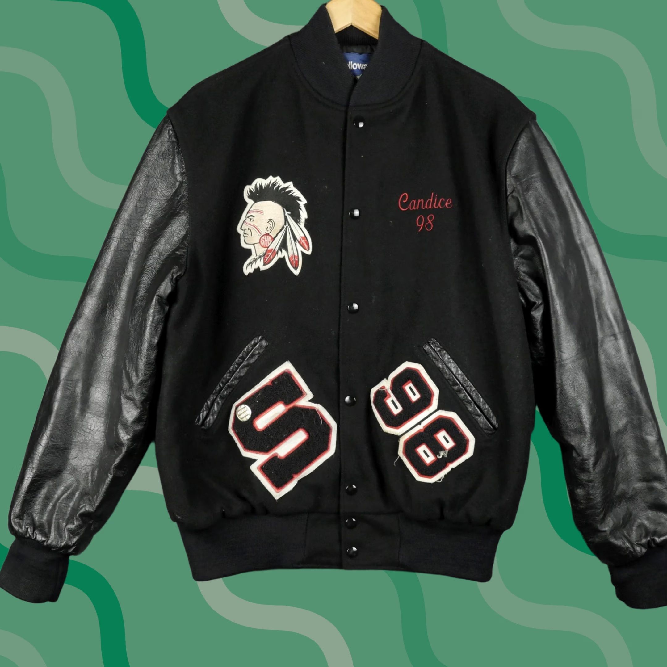 Holloway VINTAGE Holloway Varsity Jacket Womens L Shawnee Volleyball Cheerleader 90s Size L / US 10 / IT 46 - 1 Thumbnail