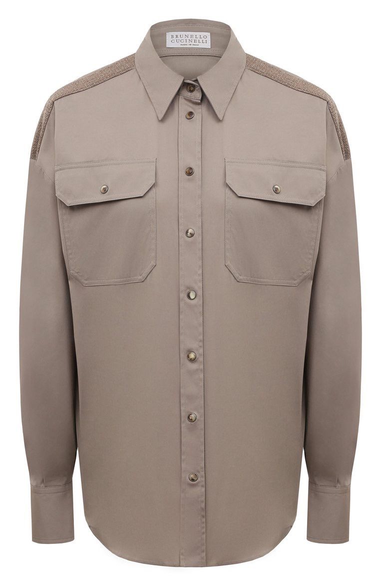 Brunello Cucinelli Monili beaded snap button shirt Size US S / EU 44-46 / 1 - 1 Thumbnail