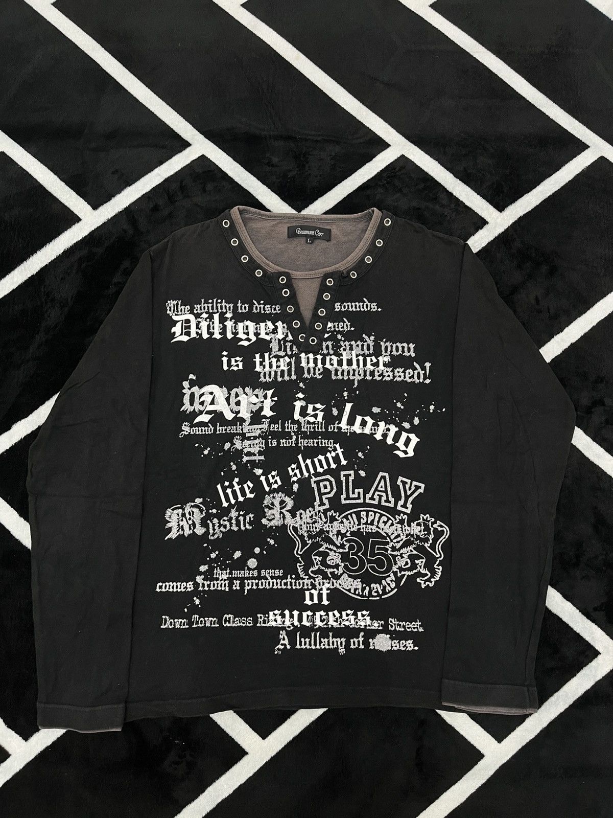 Japanese Brand Gimmick Craze Grommet Eyelet Layered Grunge Longsleeve Size US L / EU 52-54 / 3 - 1 Thumbnail