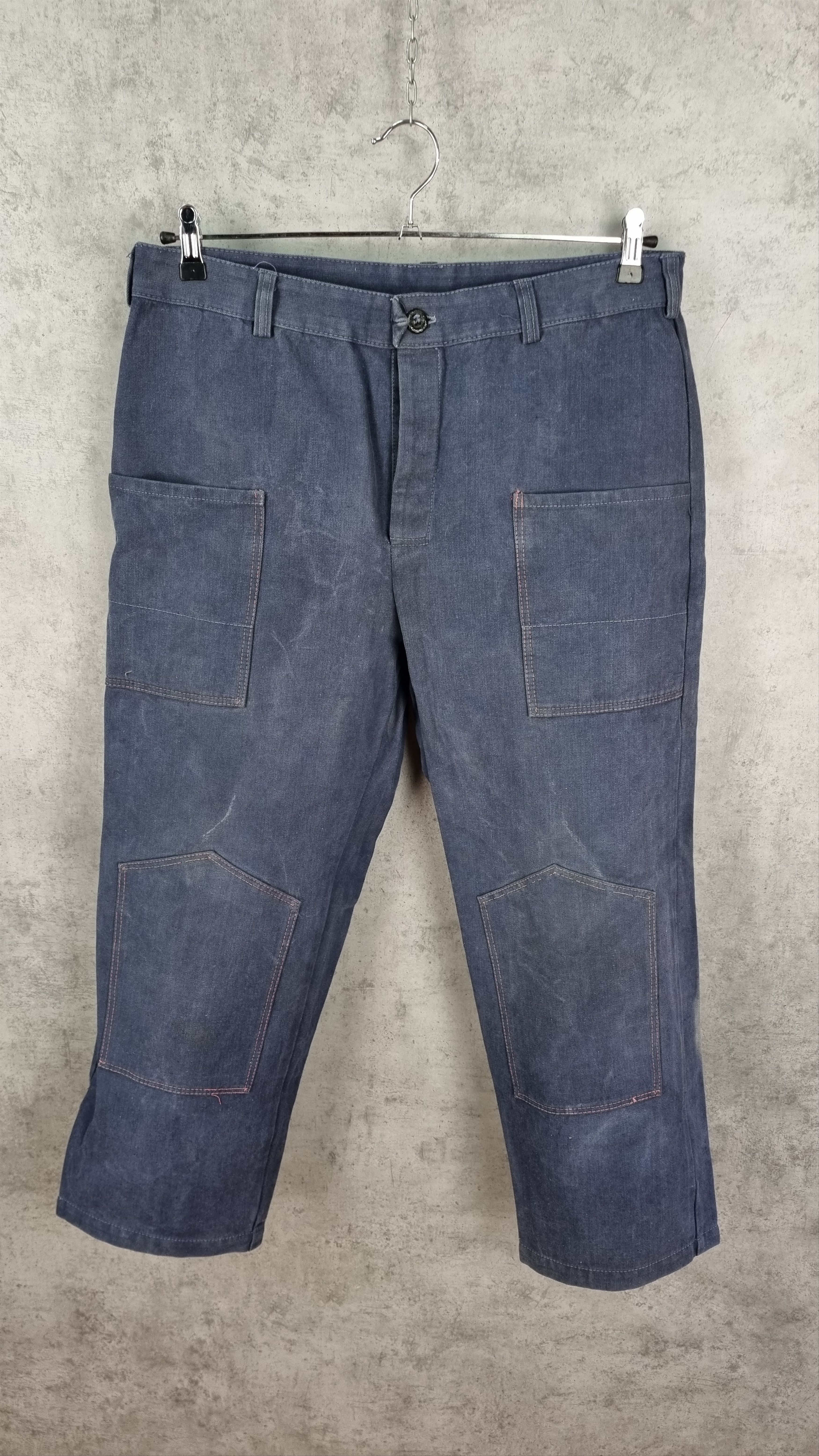 Le Laboureur × Vetra × Vintage Rare Double knees 60s Faded Workers pants Thrashed Punk Size US 32 / EU 48 - 12 Thumbnail