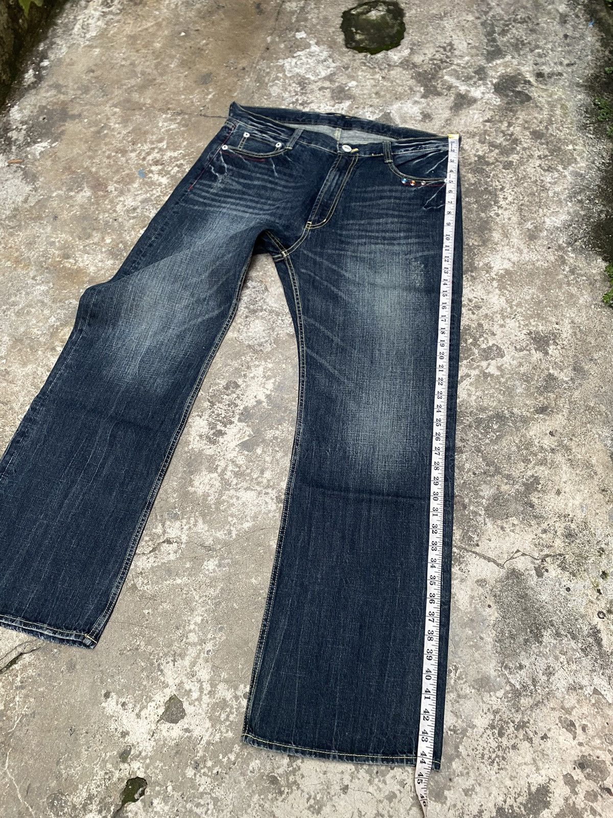 Japanese Brand Flared Japanese Denim Wings Embroidery Distressed Blue Size US 38 / EU 54 - 10 Thumbnail
