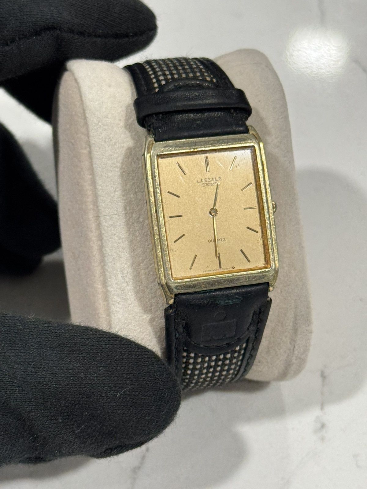 Seiko Vintage Seiko Lassale Gold Quartz Tank Watch Champagne Dial Size ONE SIZE - 5 Thumbnail