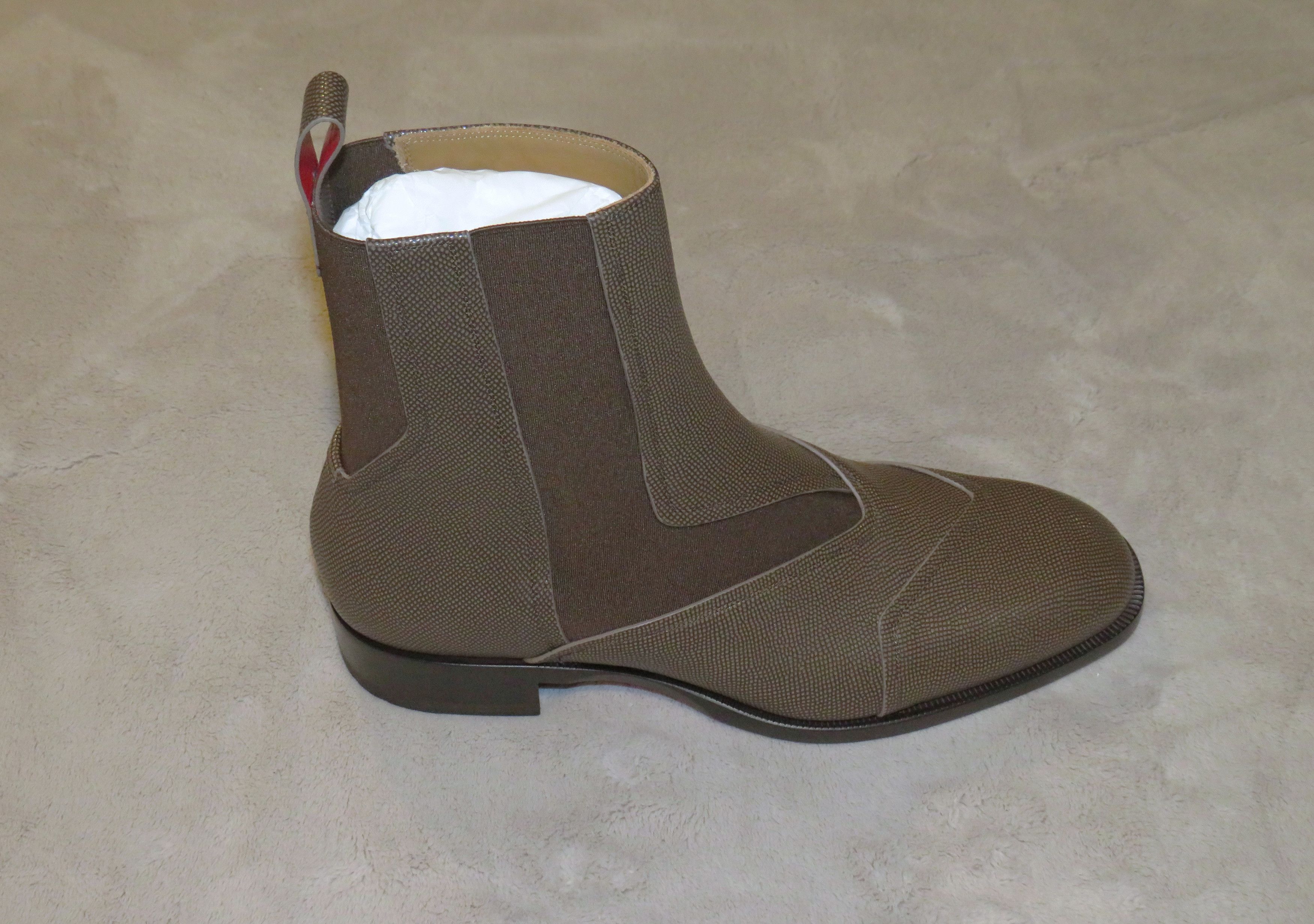 Christian Louboutin Boabi Brown Grain Leather Chelsea Boot Size 8 NWB Size US 8 / EU 41 - 2 Thumbnail
