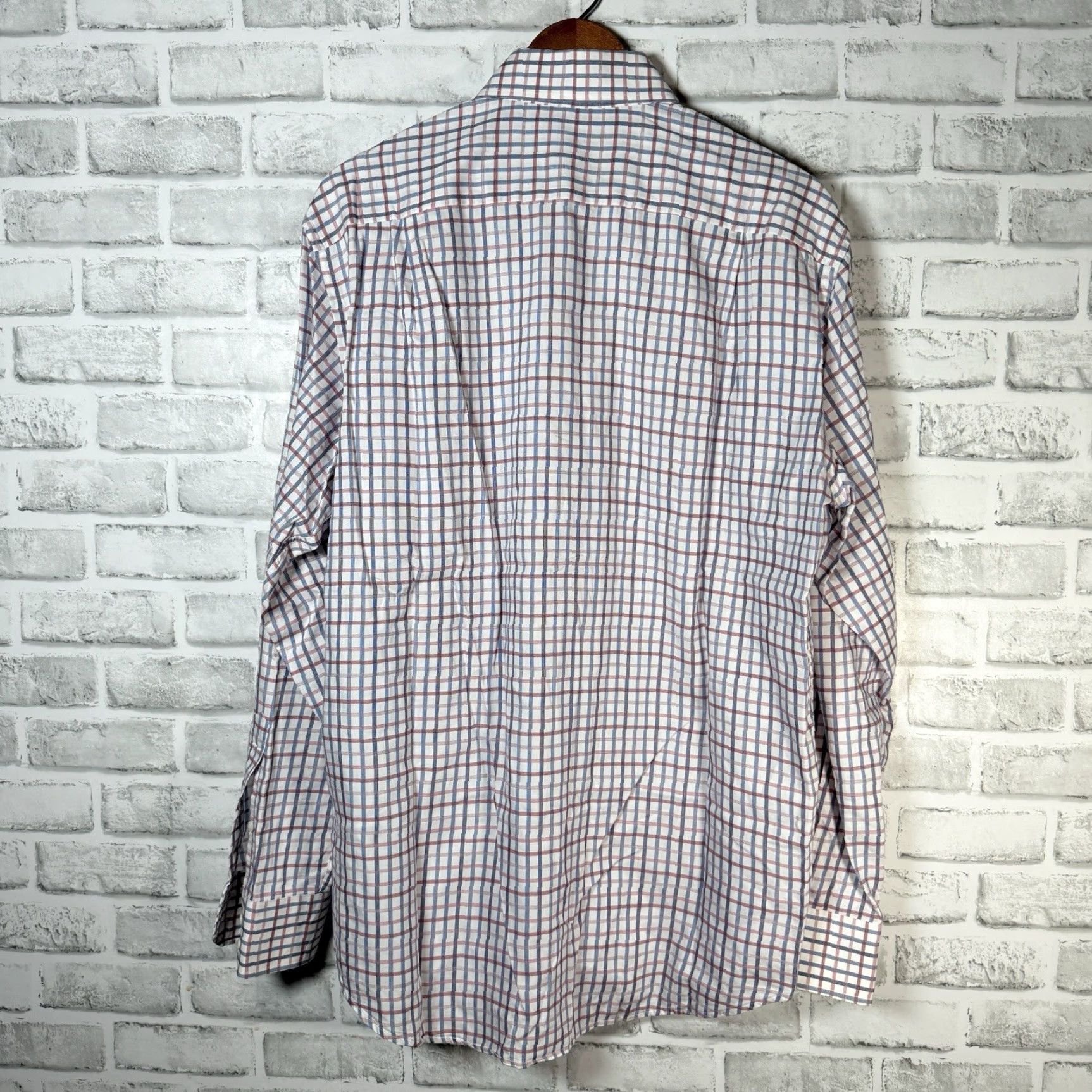 Hugo Boss Hugo Boss White Plaid 100% Cotton Long Sleeve Button Down Shirt Mens Size 41 /16 Size US L / EU 52-54 / 3 - 5 Thumbnail