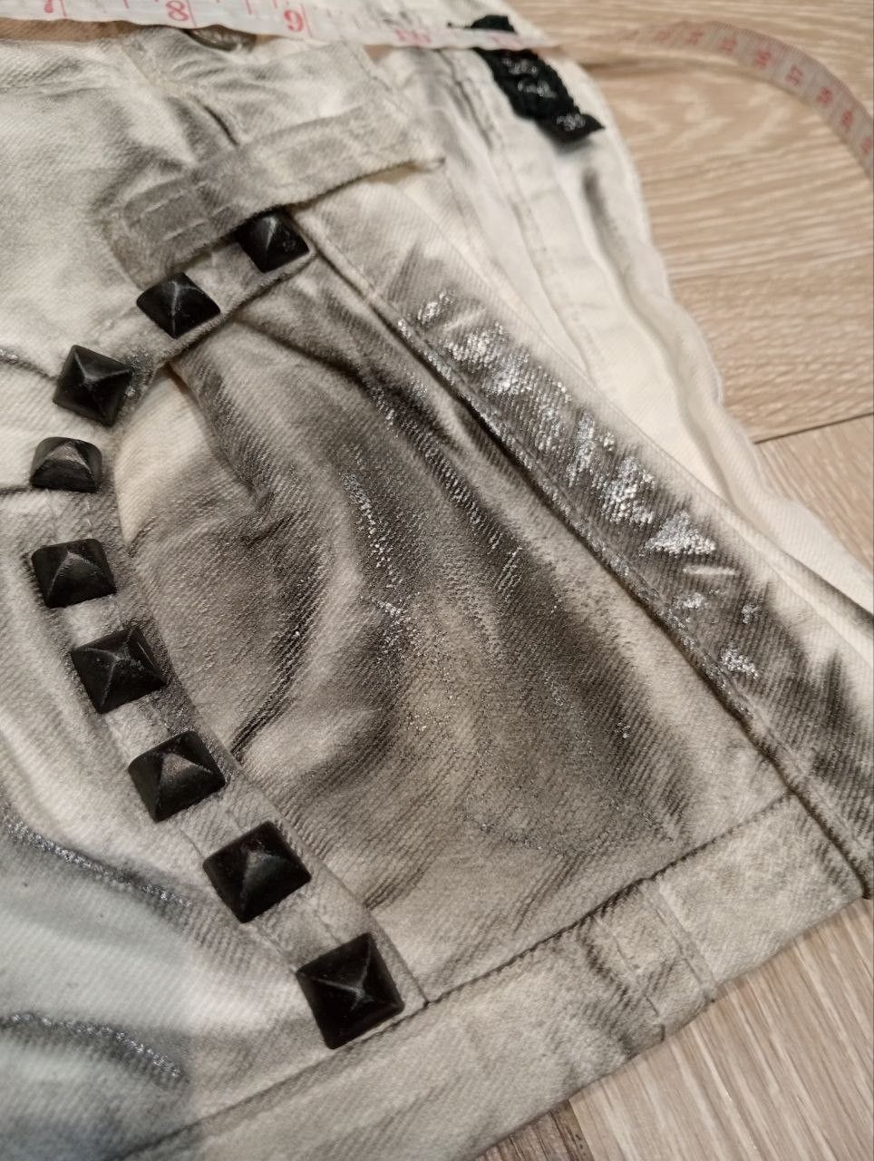 If Six Was Nine K.U.I ASH PUNK CREASE CLOUDY COAT STUDDED STRETCH DENIM Size US 30 / EU 46 - 13 Thumbnail