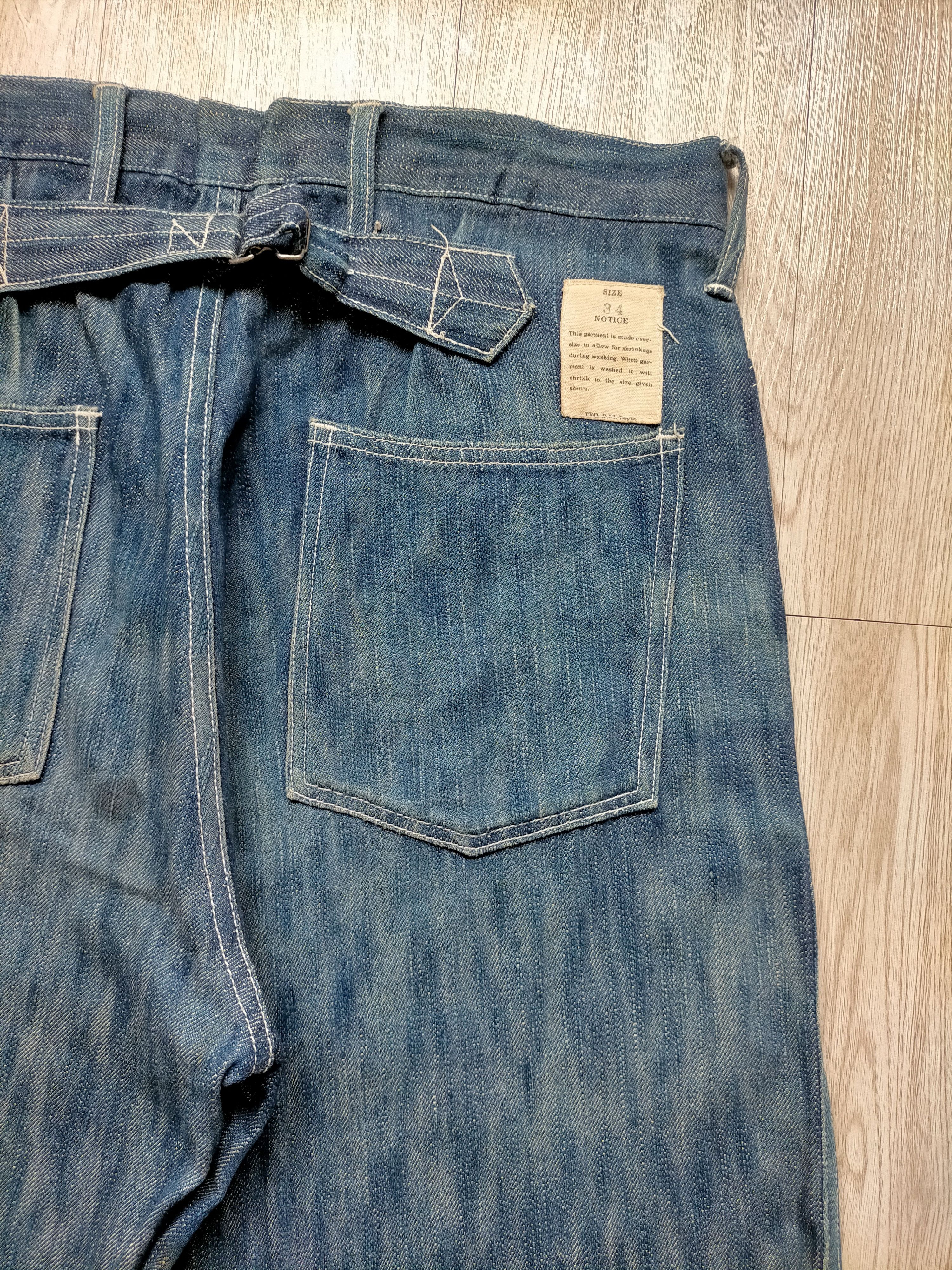 Dry Bones 🔥Rare Vtg Dry Bones 1930s-40s Buckle back Wide Leg Jeans Size US 33 - 11 Thumbnail
