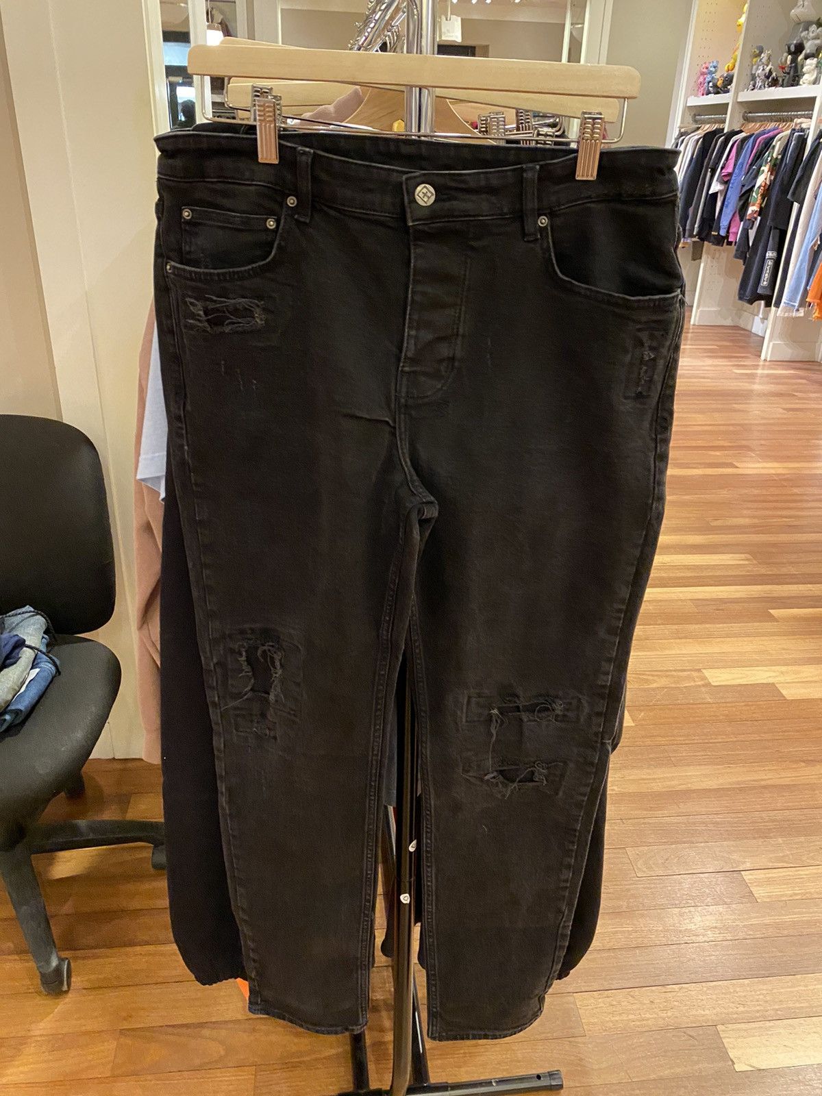 image of Ksubi Ripped Black Denim, Men's (Size 36)