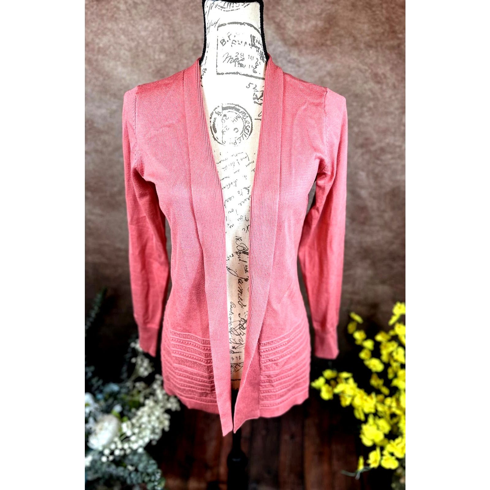 Other Lety & Me Gabby Pointelle Detailed Cardigan - Coral - size S Size S / US 4 / IT 40 - 4 Thumbnail