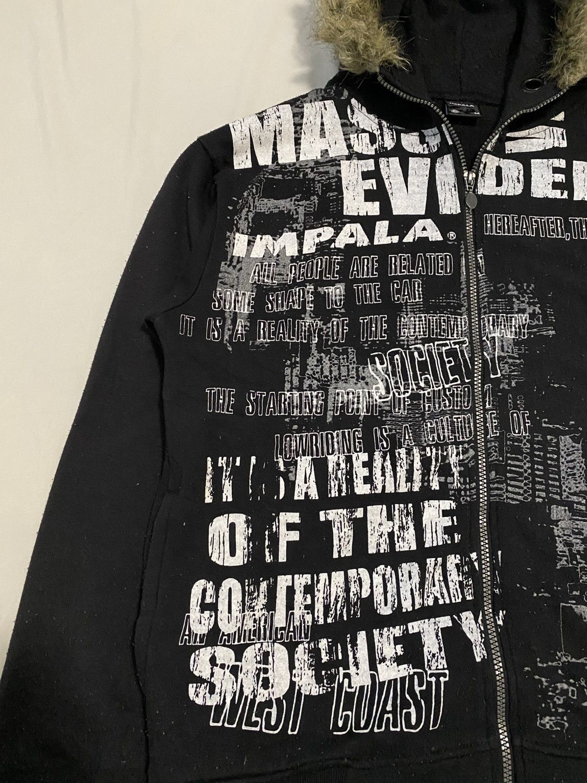 Le Grande Bleu (L.G.B.) IMPALA POEM FUR HOODIE PUNK GOTHIC Size US M / EU 48-50 / 2 - 2 Thumbnail