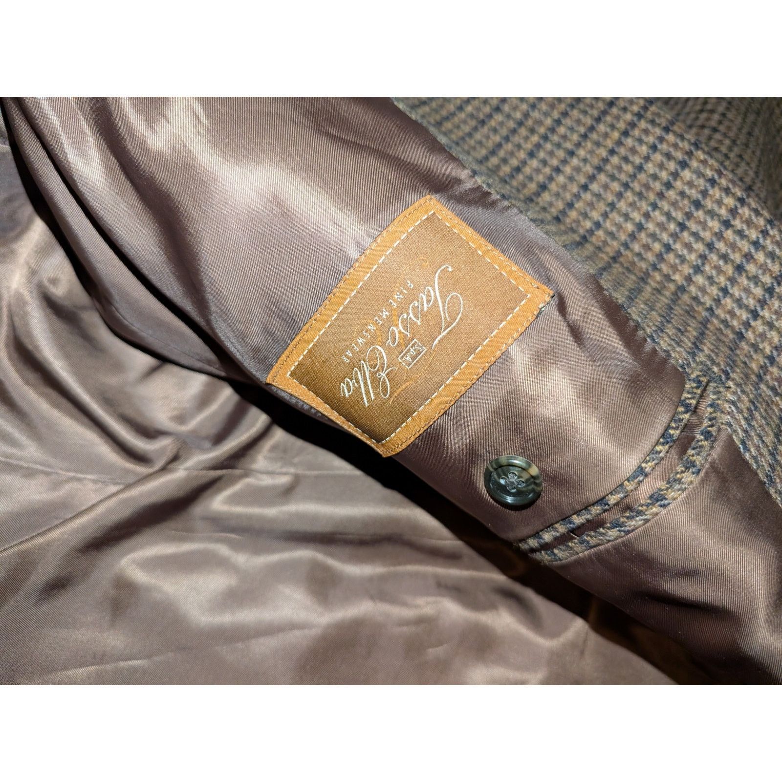 Tasso Elba Tasso Elba Italian Wool Cashmere Houndstooth Blazer 40 R tag Size 42R - 8 Thumbnail