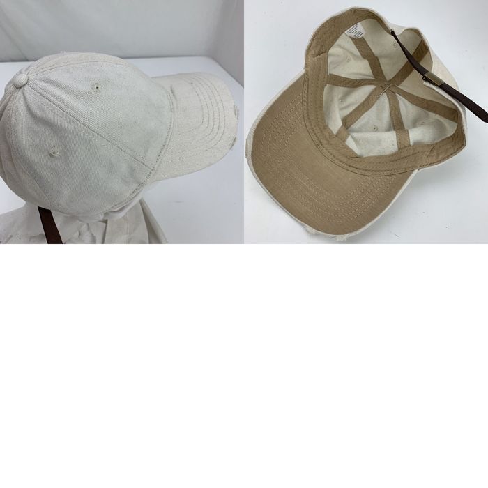 Bally Blank Off White Leather Strap Ball Cap Hat Adjustable Baseball