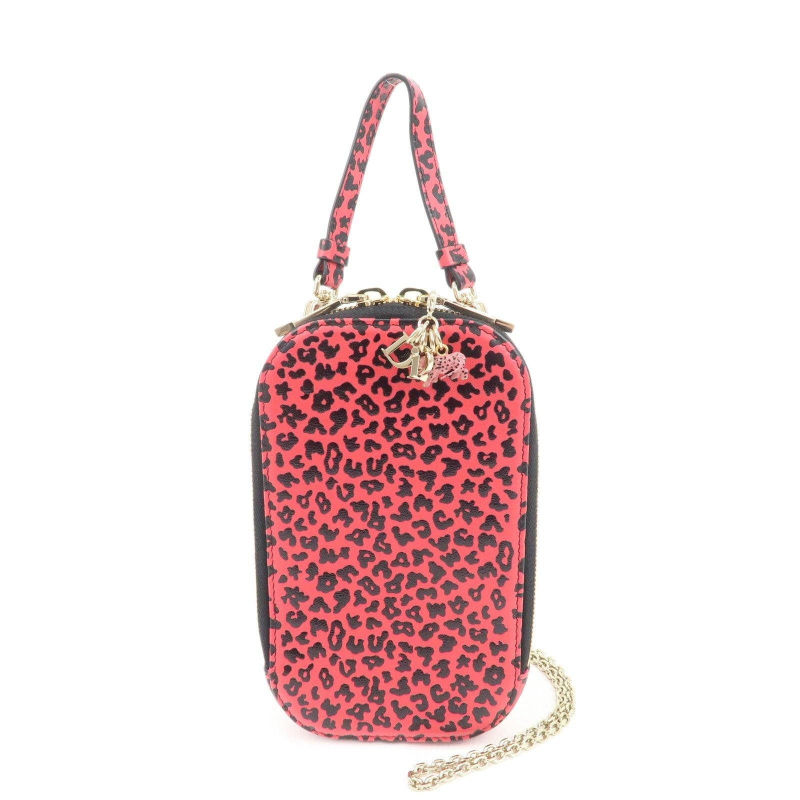 Christian Dior Monsieur Christian Dior Lady Dior Leopard Print Lambskin Phone Case Size ONE SIZE - 1 Thumbnail