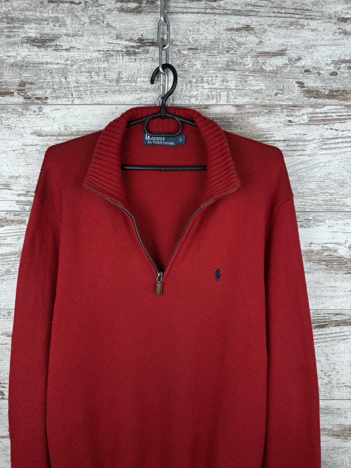 Polo Ralph Lauren × Vintage Mens Vintage Polo Ralph Lauren 1/3 zip sweater knitwear y2k Size US L / EU 52-54 / 3 - 3 Thumbnail