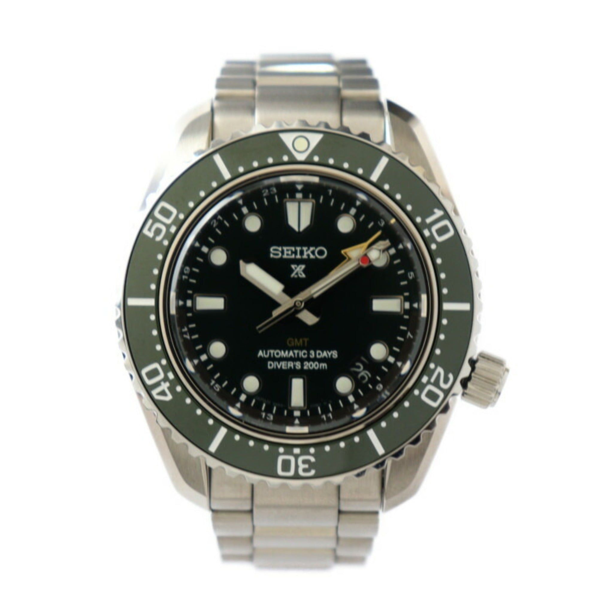 image of Seiko Prospex Diver Scuba Watch Sbej009 / 6R54-0Dd0 Stainless Steel Silver Green Dial Mechanical Di
