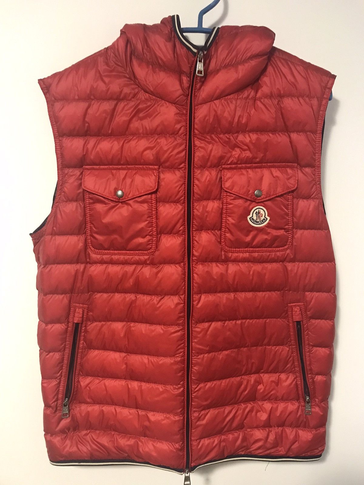 image of Moncler Red Sleeveless Jacket, Men's (Size XL)