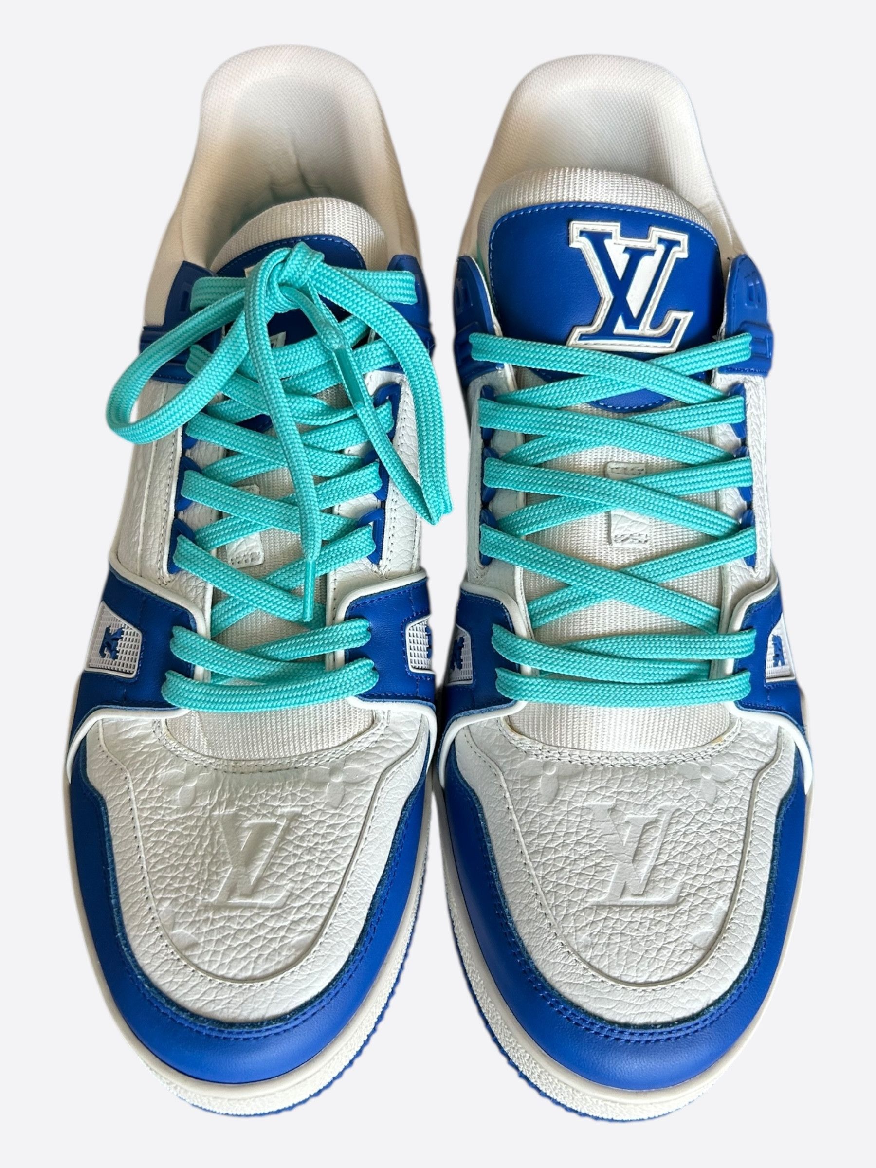 Louis Vuitton Louis Vuitton Blue & White Monogram Trainers Size US 9 / EU 42 - 2 Thumbnail