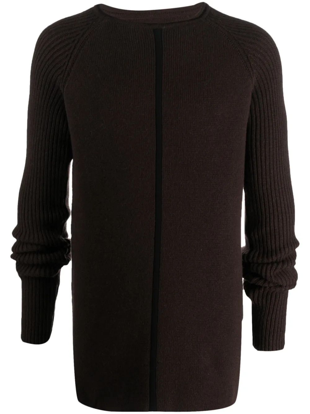 Rick Owens o1y0325 Cashmere Blend Crewneck Sweater in Dark Brown Size US XL / EU 56 / 4 - 1 Thumbnail