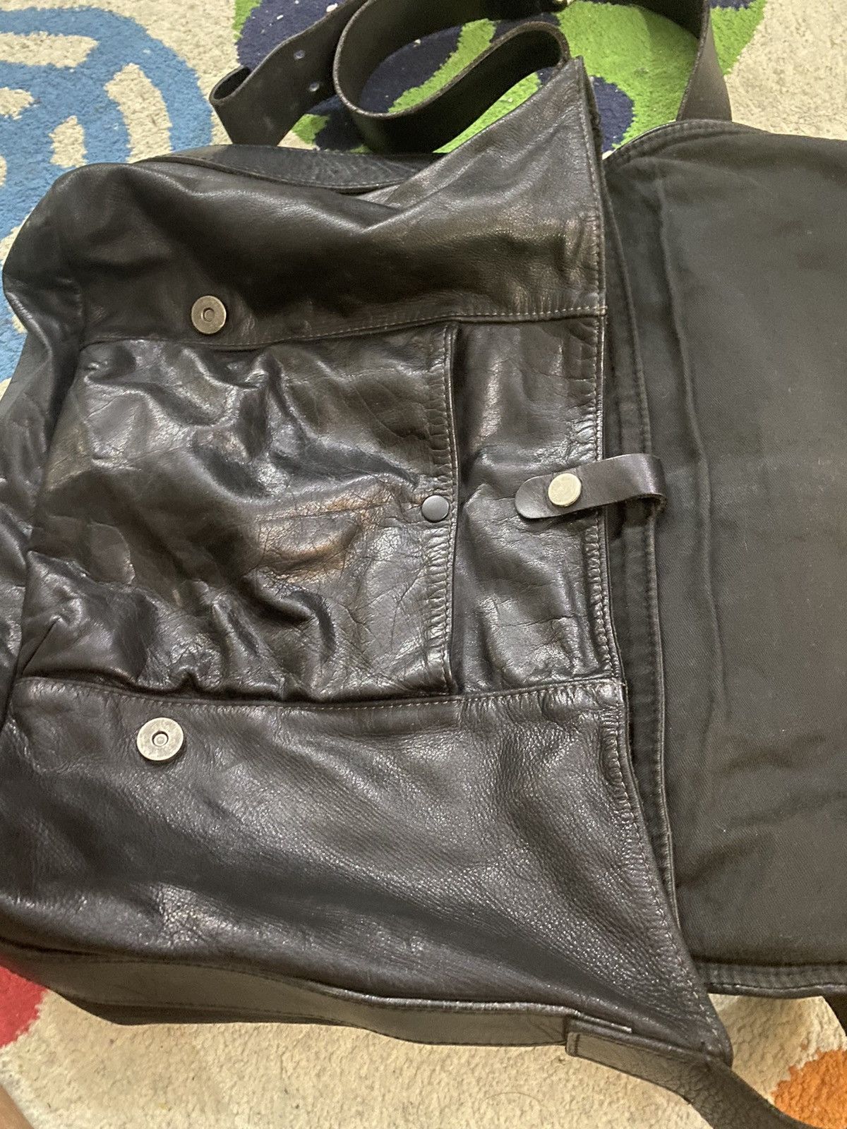 Japanese Brand × Leather Baggy port leather sling bag Size ONE SIZE - 7 Thumbnail