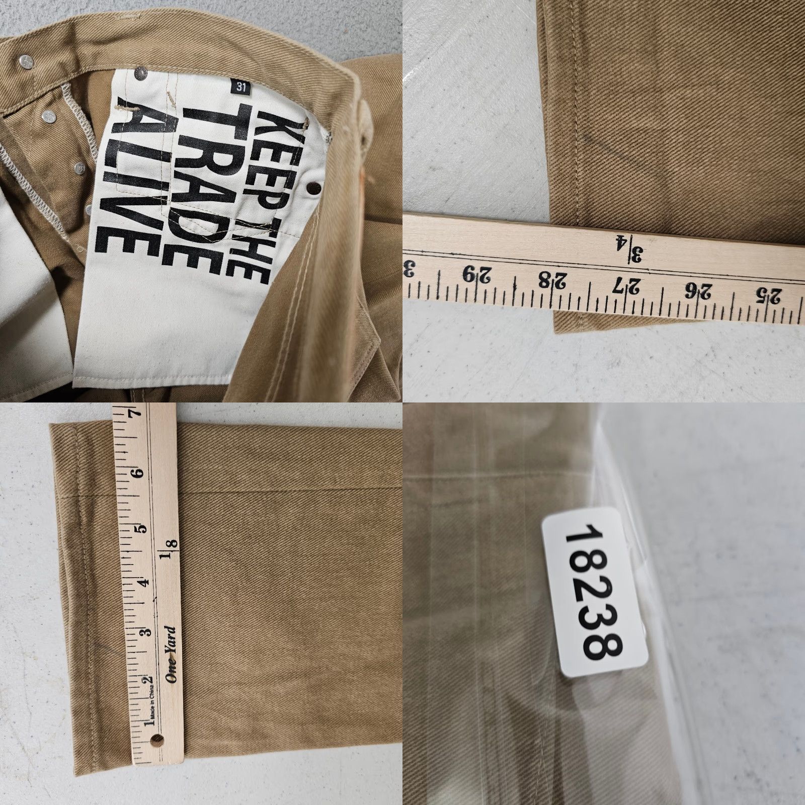 Rogue Territory Rogue Territory Jeans Mens 31x28 Brown RGT Skinny Signature Six Pocket Japanese Jeans 5-Pocket Design USA Size US 31 - 9 Thumbnail