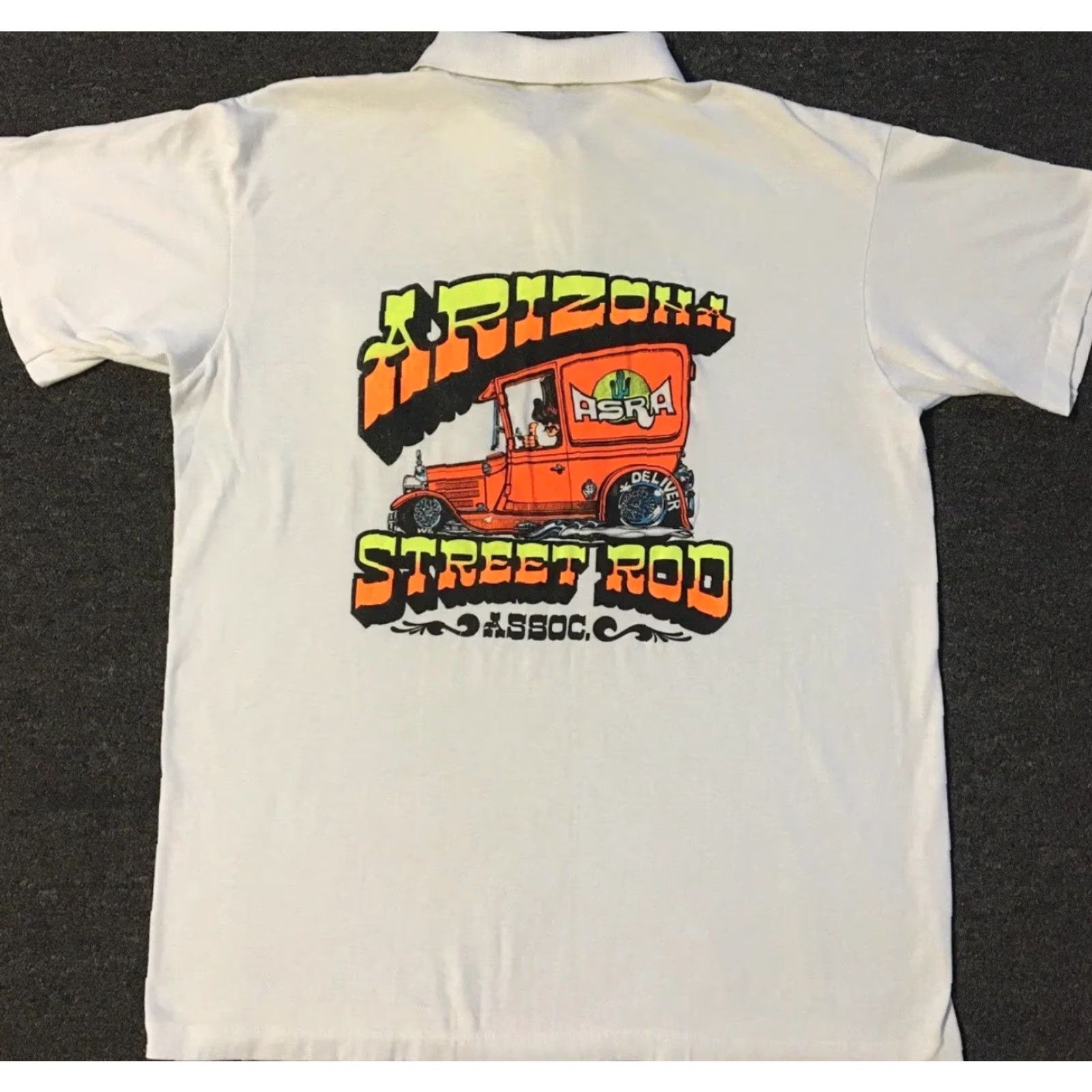Vintage Vtg 80s Arizona Hot Rod Assoc. Faded Polo Shirt M USA Race Car Grunge Biker 90s Size US M / EU 48-50 / 2 - 2 Thumbnail