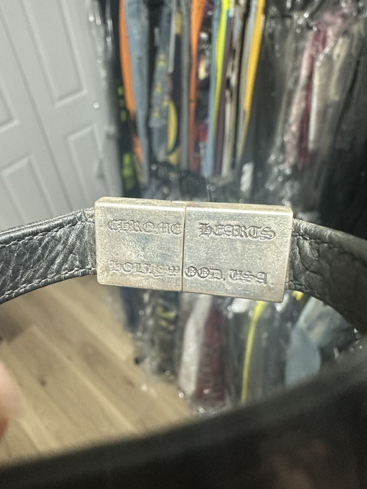 Chrome Hearts Flat Silver & Leather Bracelet Size ONE SIZE - 12 Thumbnail