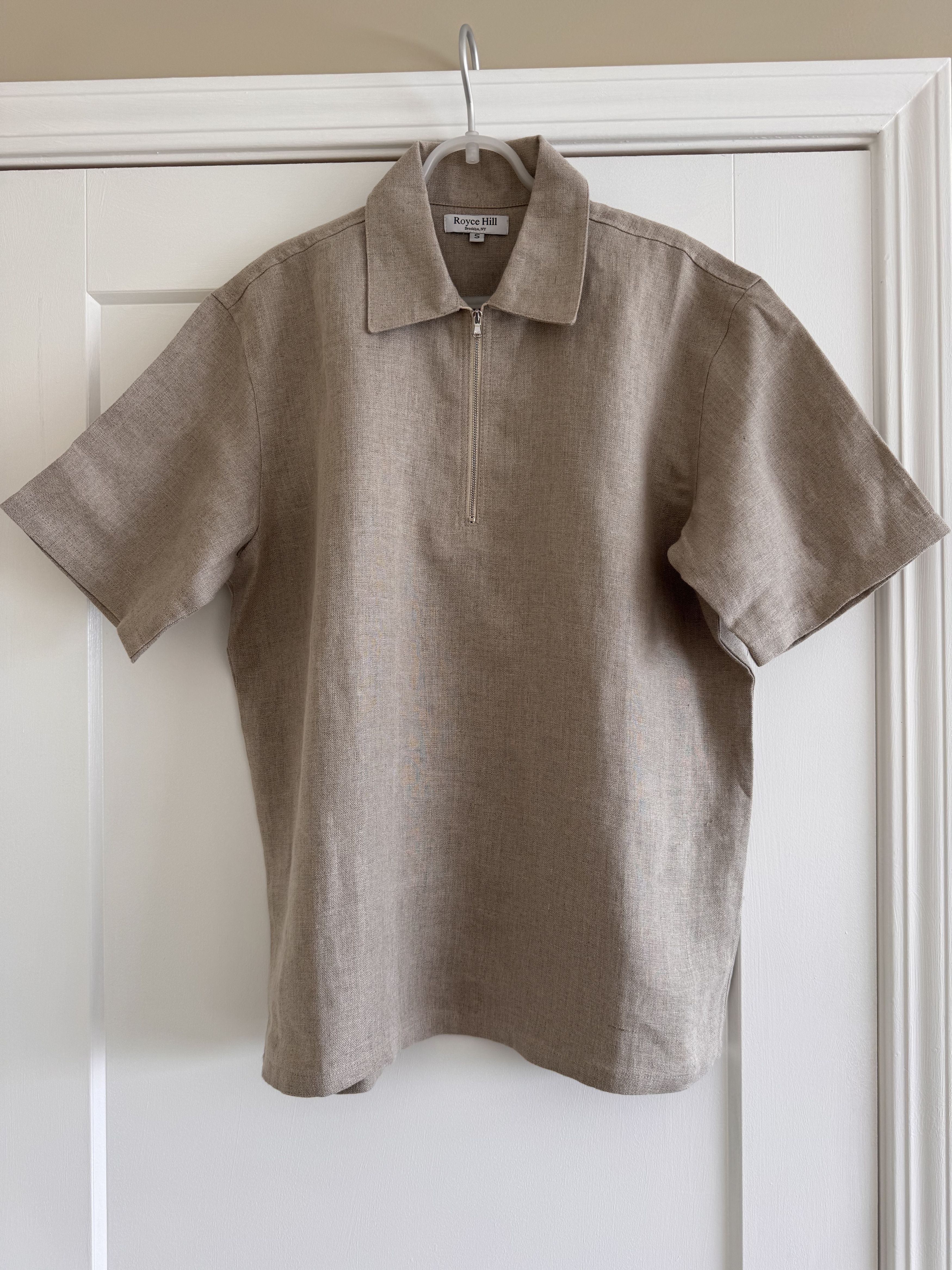 Other Royce Hill Linen Quarter Zip Polo (Beige) Small Size US S / EU 44-46 / 1 - 1 Thumbnail