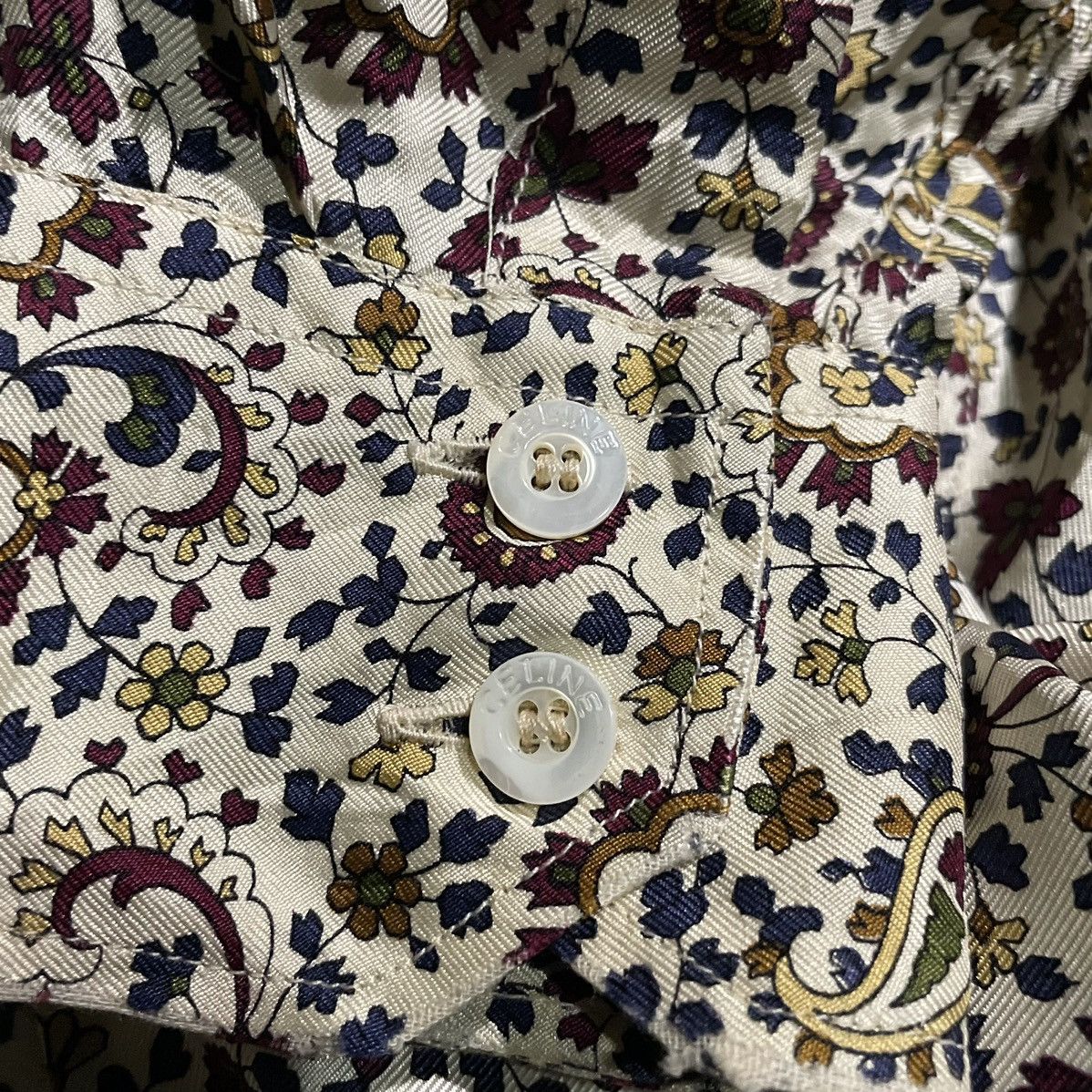 Celine × Designer Celine Paisley Bottom Up Silk Shirt Size XS / US 0-2 / IT 36-38 - 11 Thumbnail