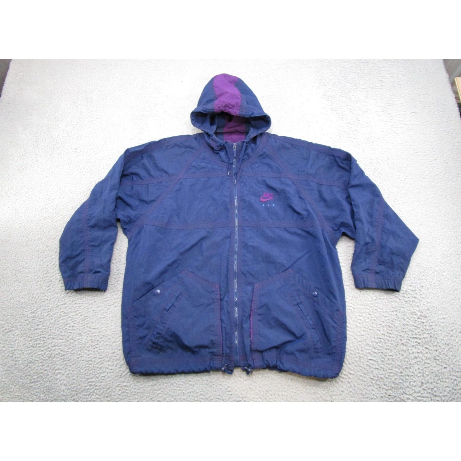 Nike VINTAGE Nike Air Purple Windbreaker Jacket Hooded Men’s M Purple 90s Windbreaker Nike Air Mens Size US M / EU 48-50 / 2 - 3 Thumbnail