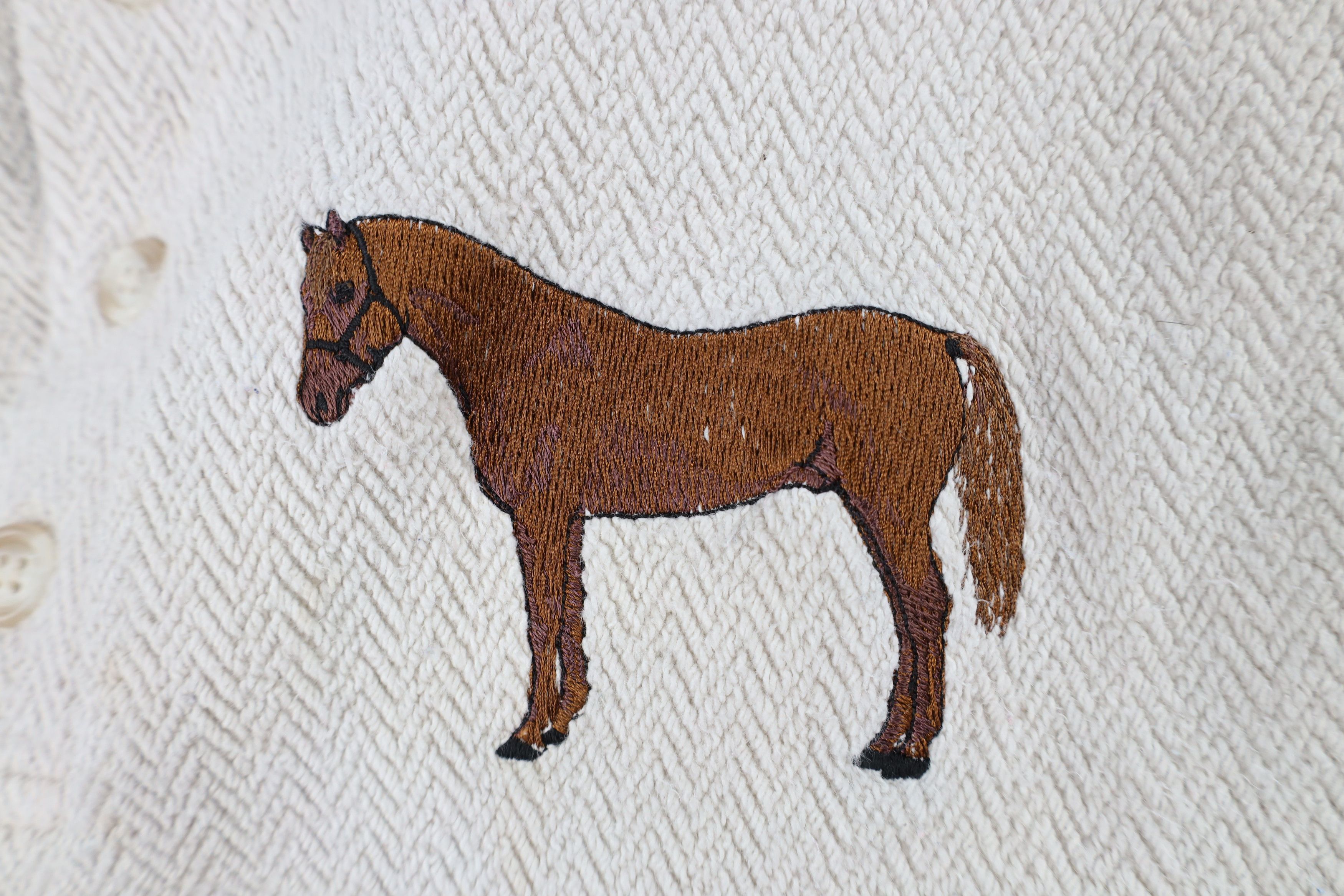 Vintage Vintage 90s Streetwear Horse Equestrian Henley Sweater USA Size US L / EU 52-54 / 3 - 4 Thumbnail