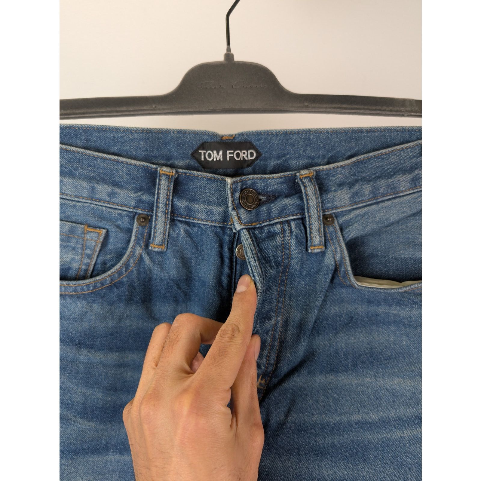 Tom Ford o1rshd1 Straight Fit Denim Jeans in Navy Blue Size US 38 / EU 54 - 7 Thumbnail