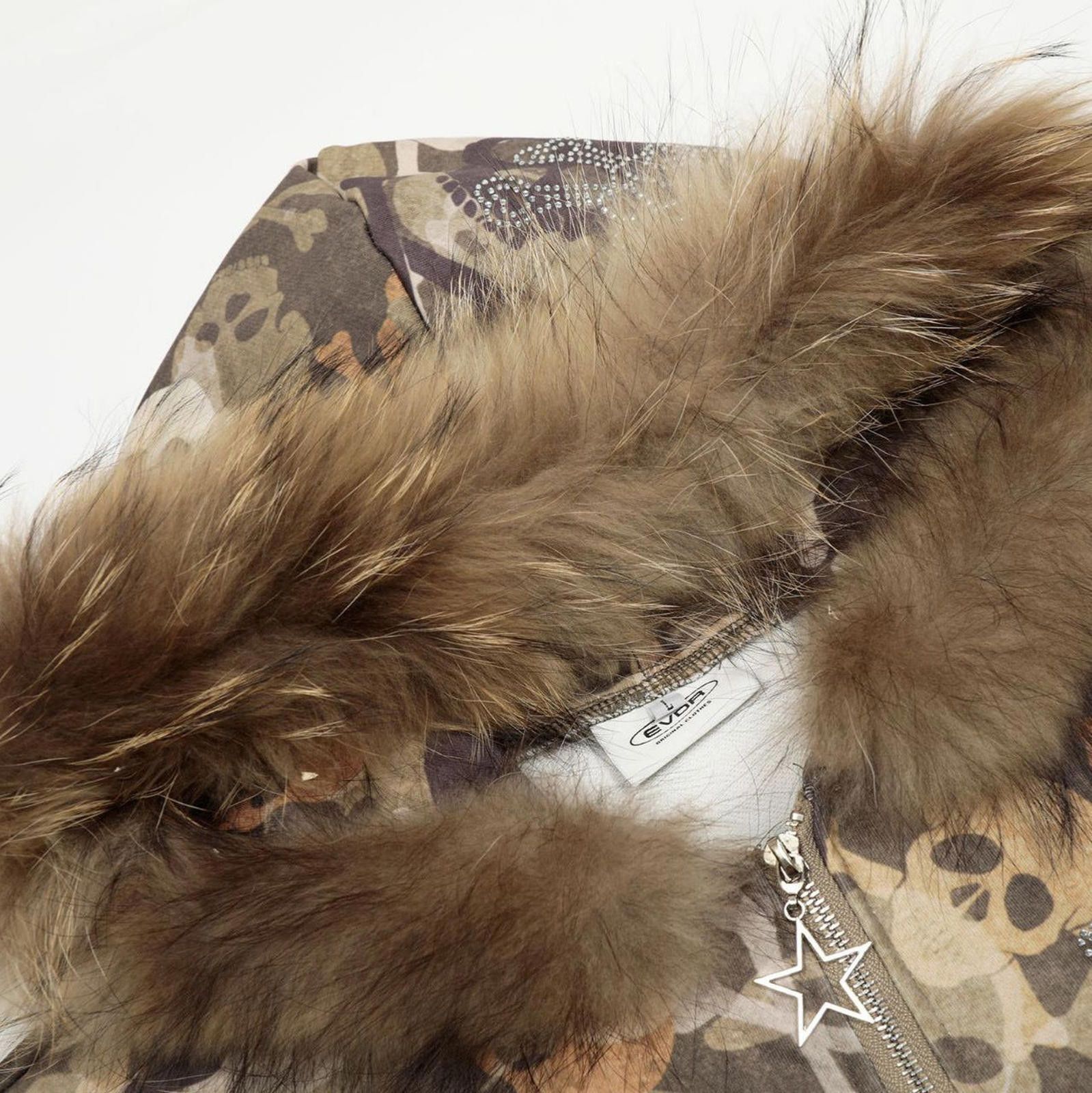 Japanese Brand Camouflage Skull Print Faux Fur Hooded Jacket Size US L / EU 52-54 / 3 - 2 Thumbnail