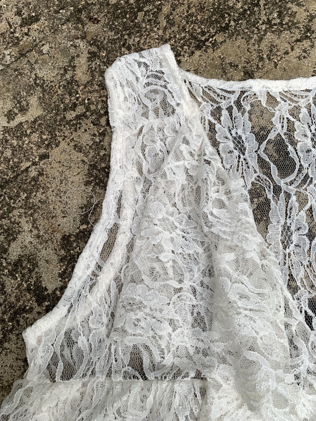Japanese Brand y2k Unknown White Ruffle Button Floral Trim Blouse Top Size M / US 6-8 / IT 42-44 - 3 Thumbnail