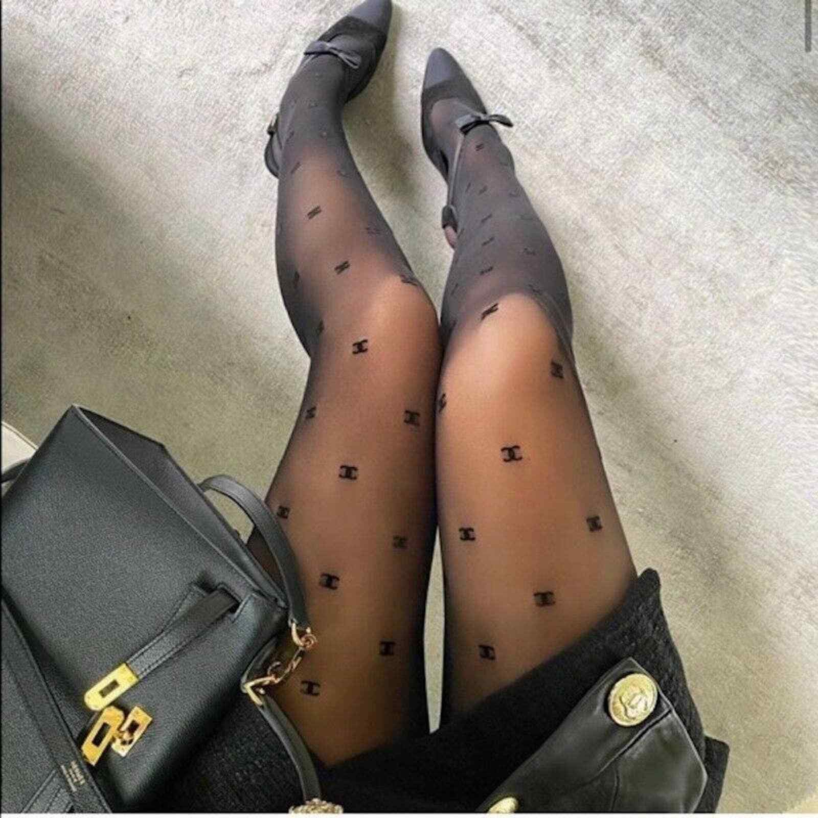 Chanel Chanel REV Runway Hoisery Stockings Pull On Tights Small S Size ONE SIZE - 3 Thumbnail