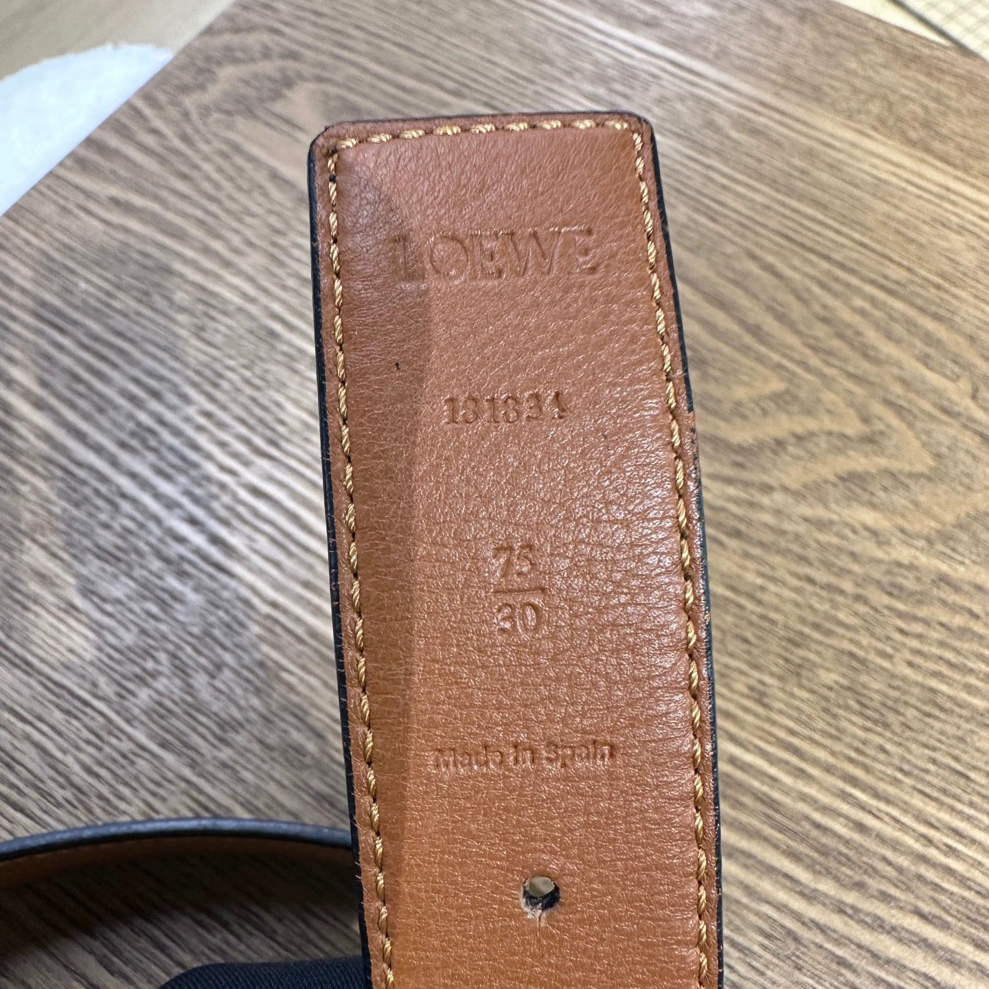 Loewe Loewe May349 Smooth Buckle Calfskin Leather Logo Belt Size ONE SIZE - 3 Thumbnail