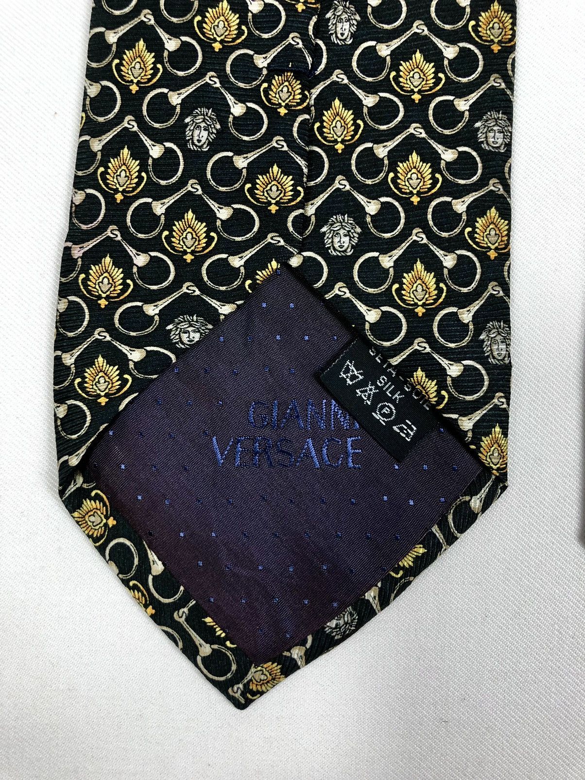 Versace Vtg Gianni Versace Medusa Monogram Silk Tie Made in Italy Size ONE SIZE - 6 Thumbnail