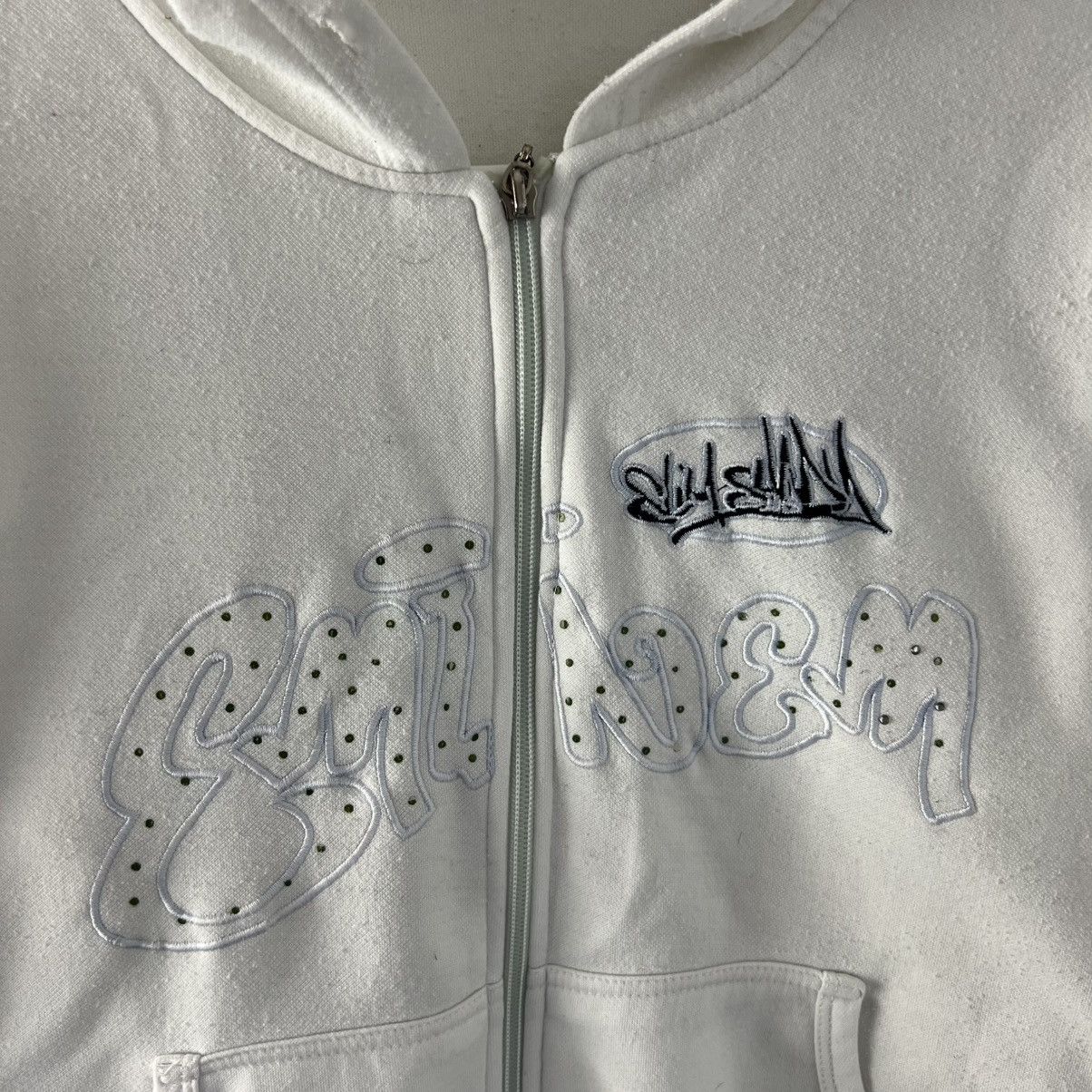 Vintage Vintage Y2K Eminem Big Embroidered Logo Zip Up Hoodie Size M / US 6-8 / IT 42-44 - 3 Thumbnail