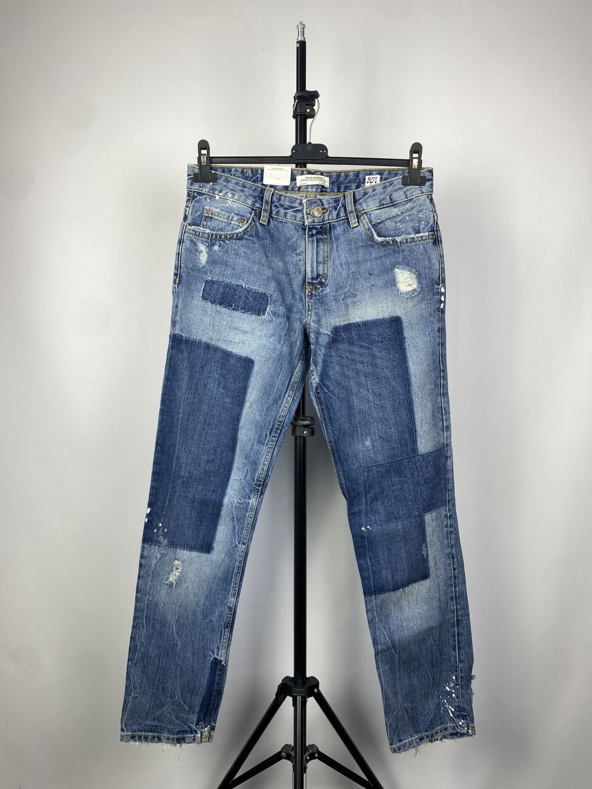 Designer × Japanese Brand × Zara NEW Distressed Zara Blue Jeans Pants Size 26" / US 2 / IT 38 - 1 Thumbnail